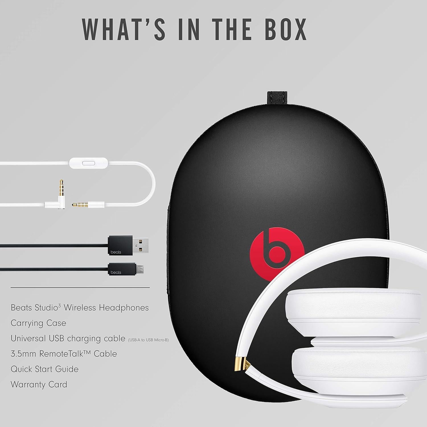 Auriculares Inalámbricos Beats Studio3 - Cancelación de Ruido, 22h Batería, Bluetooth