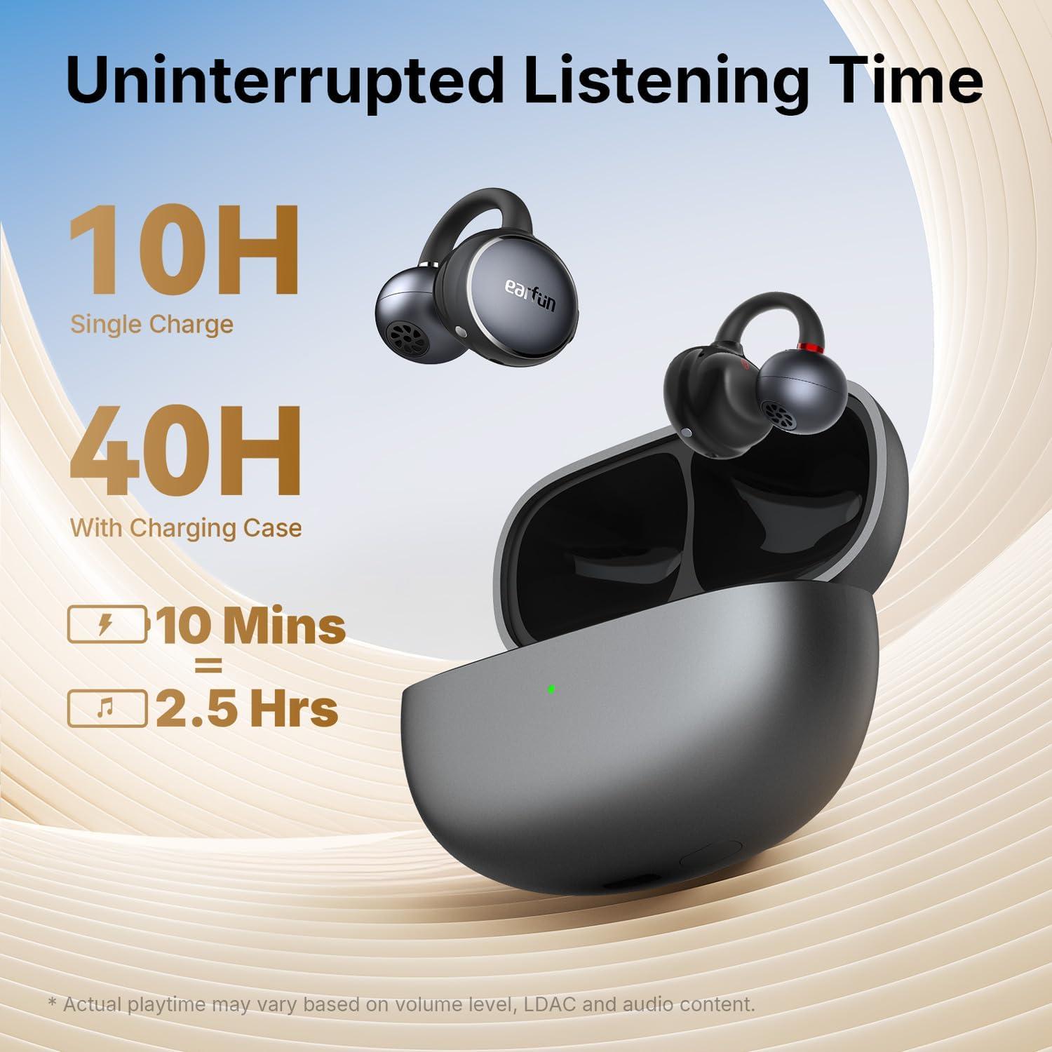 Auriculares Inalámbricos EarFun Clip, Bluetooth 6.0, 40H Batería