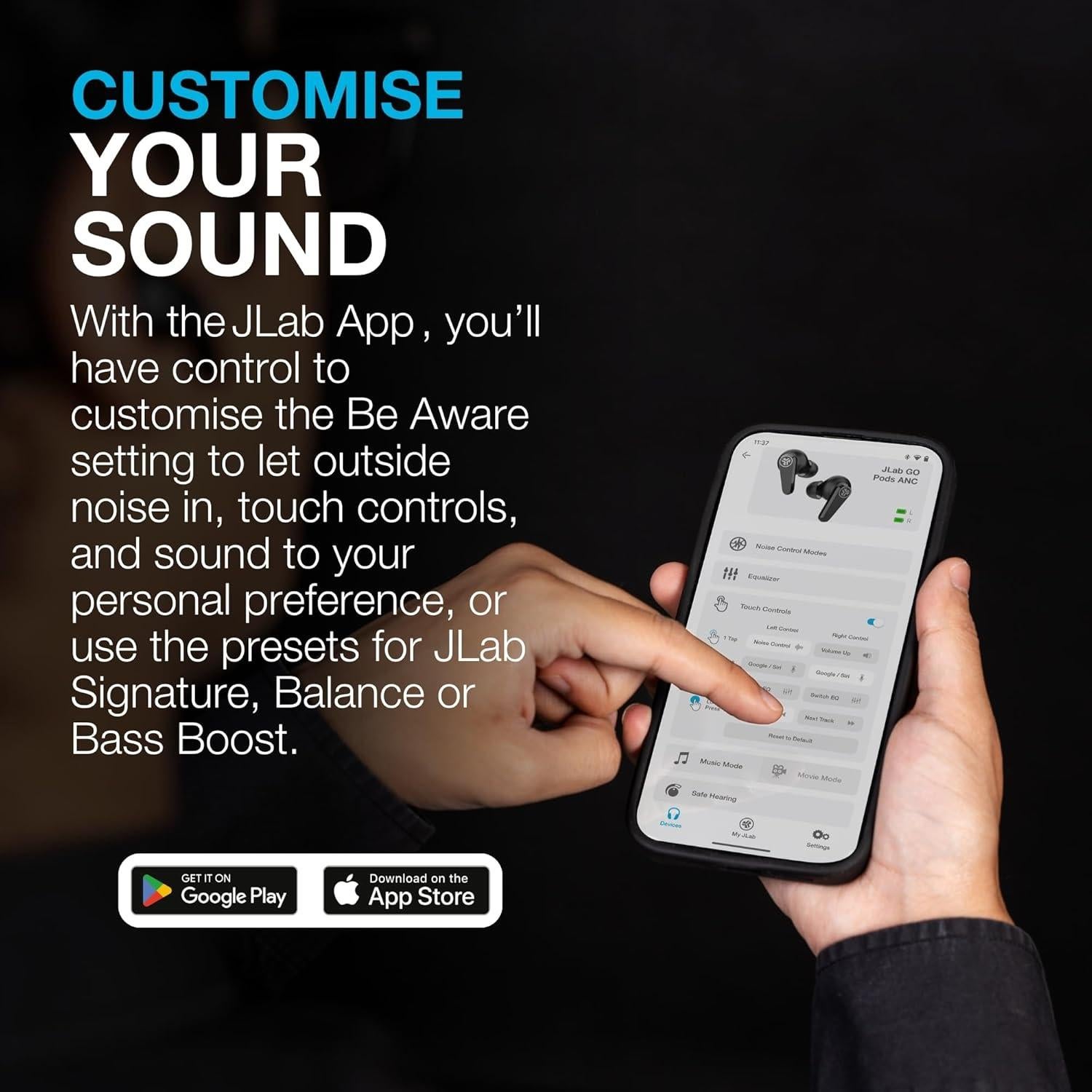 Auriculares Inalámbricos JLab Go Pods ANC Salvia - 26h Reproducción