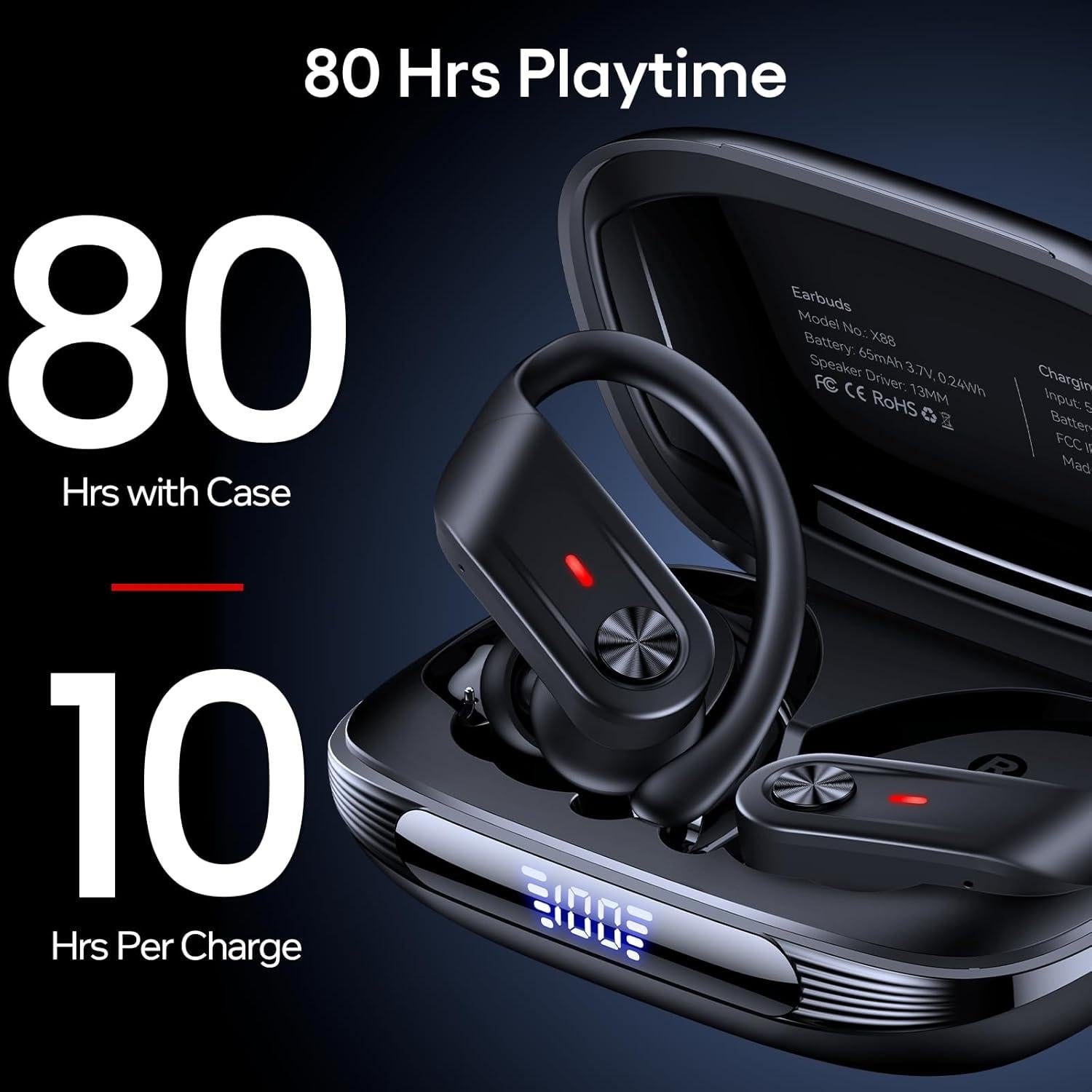 Auriculares Inalámbricos TAGRY X88 Bluetooth 5.4 IPX7 80Hrs