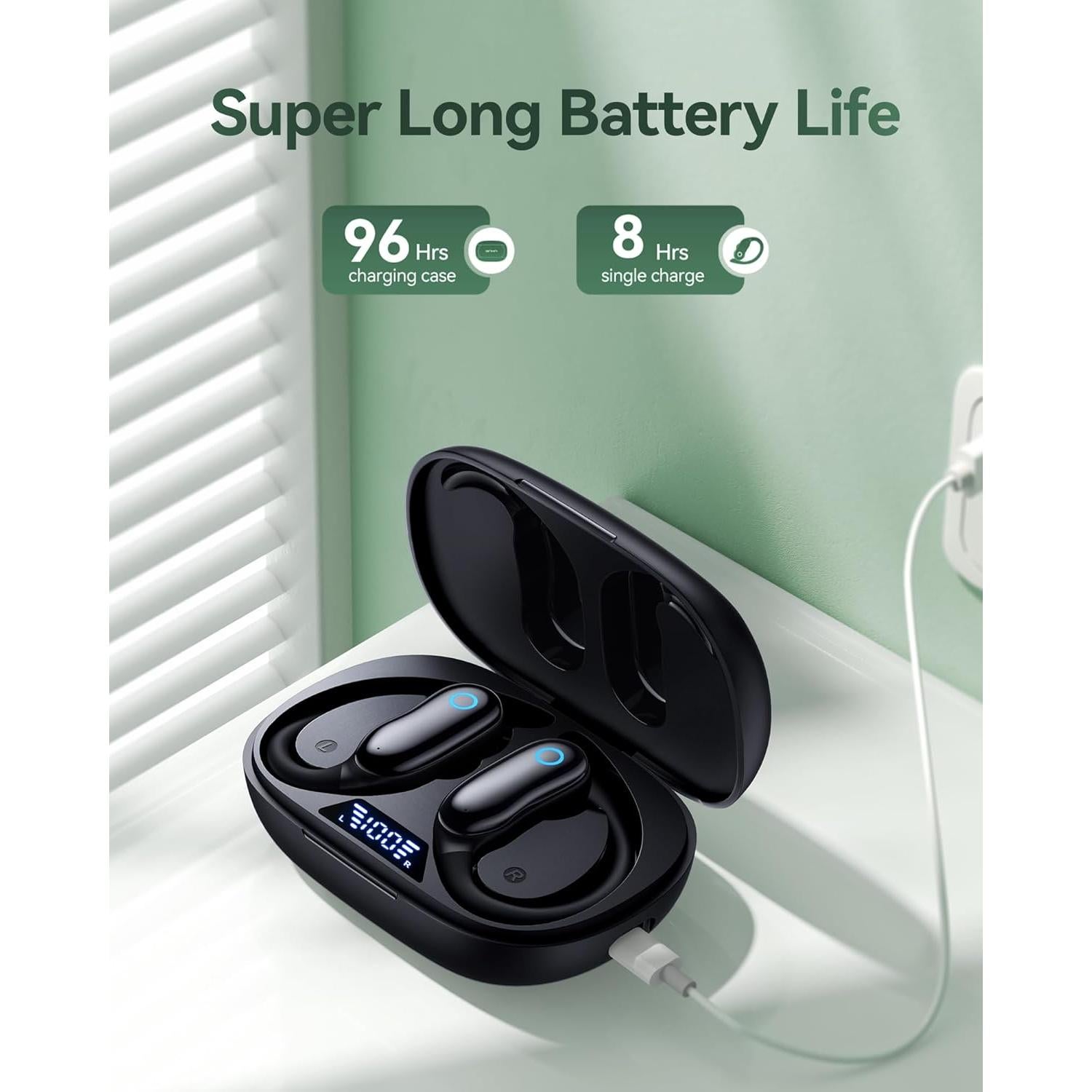 Auriculares Inalámbricos GNMN V7 Bluetooth 5.3 IPX7 96h Negro