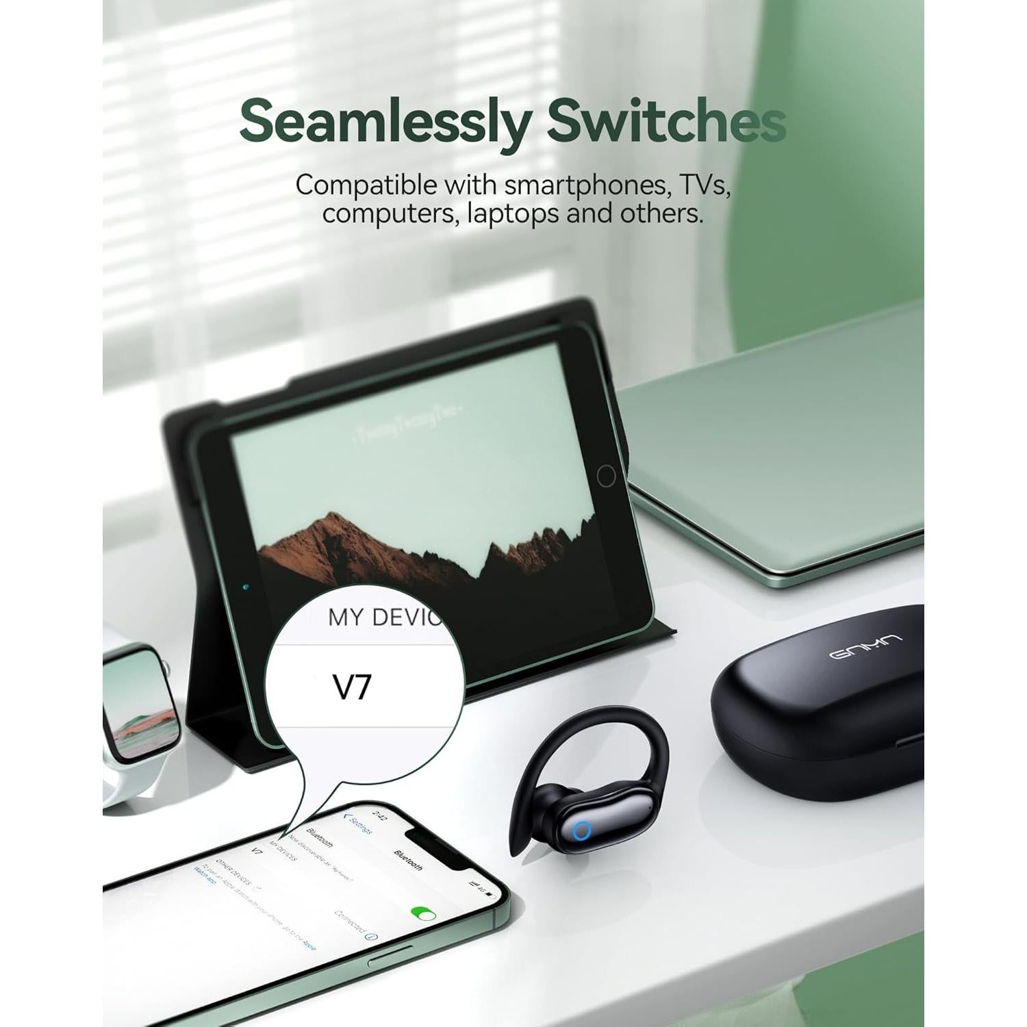 Auriculares Inalámbricos GNMN V7 Bluetooth 5.3 IPX7 96h Negro