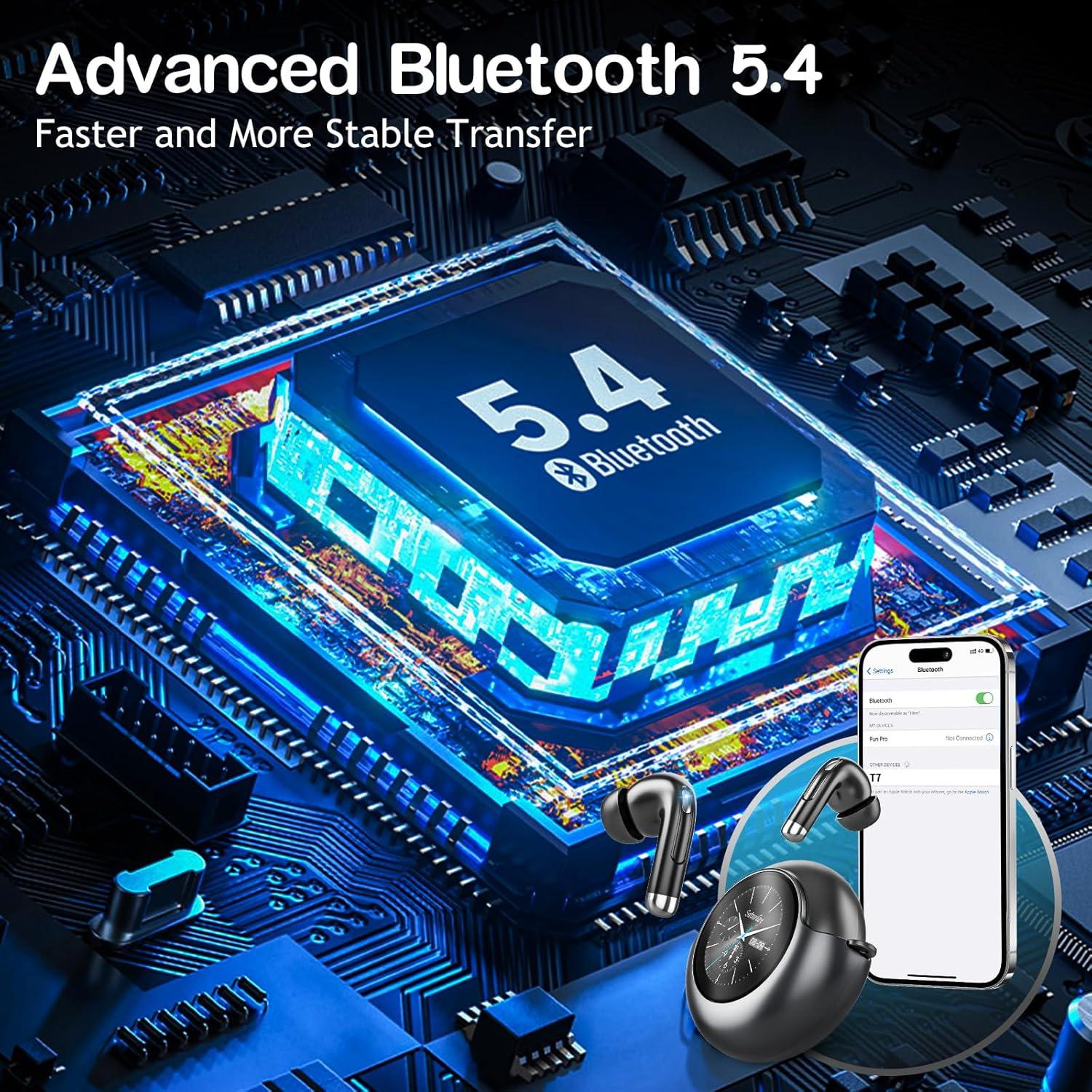 Auriculares Inalámbricos Byobyc T7 Bluetooth 5.4 con Pantalla LED
