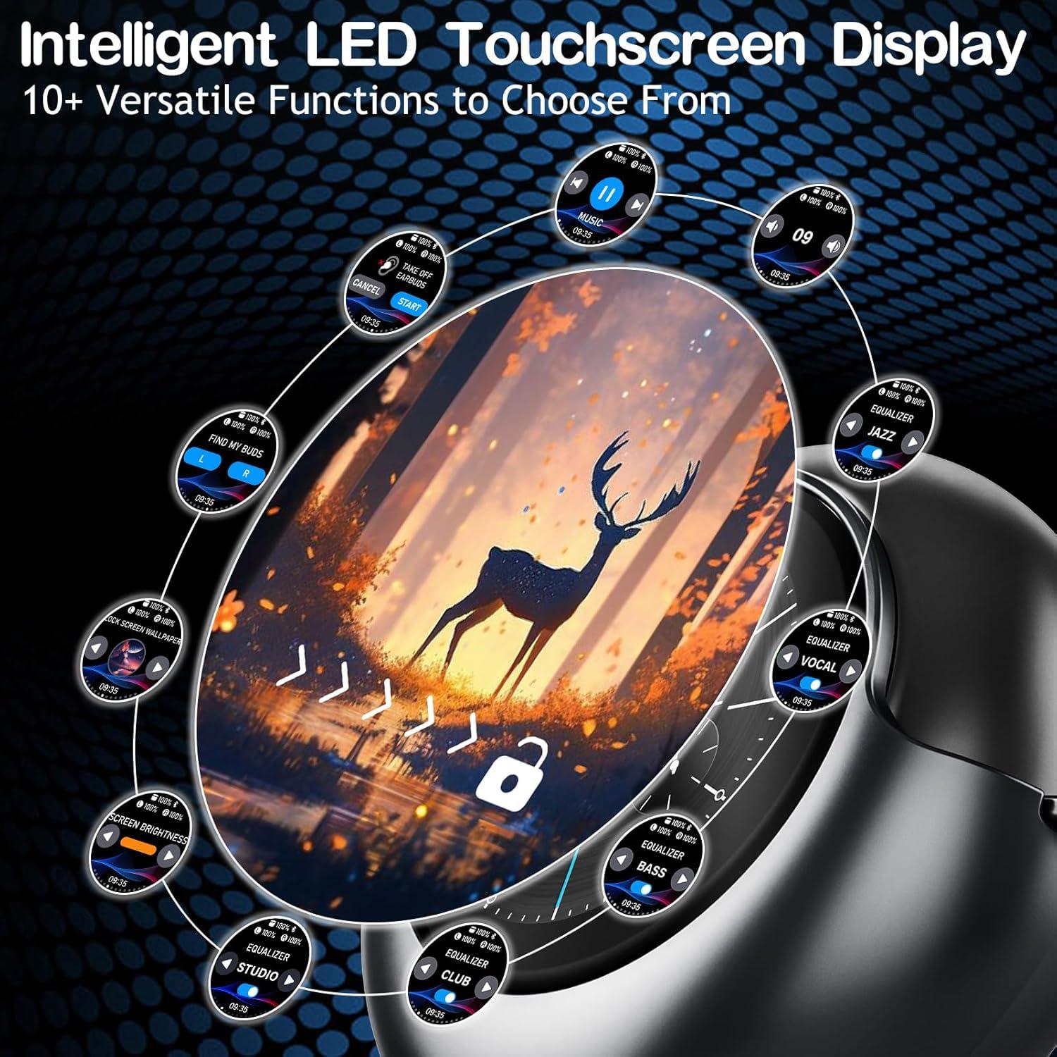 Auriculares Inalámbricos Byobyc T7 Bluetooth 5.4 con Pantalla LED