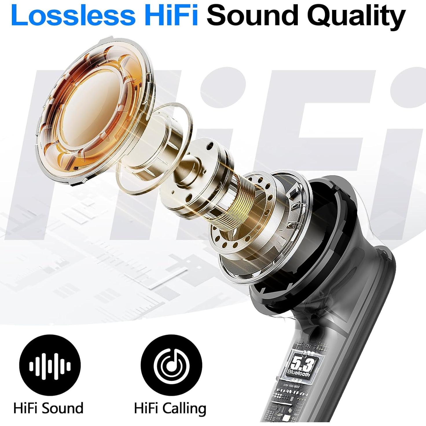 Auriculares Inalámbricos Kurdene N9i Bluetooth 5.3 60h Batería