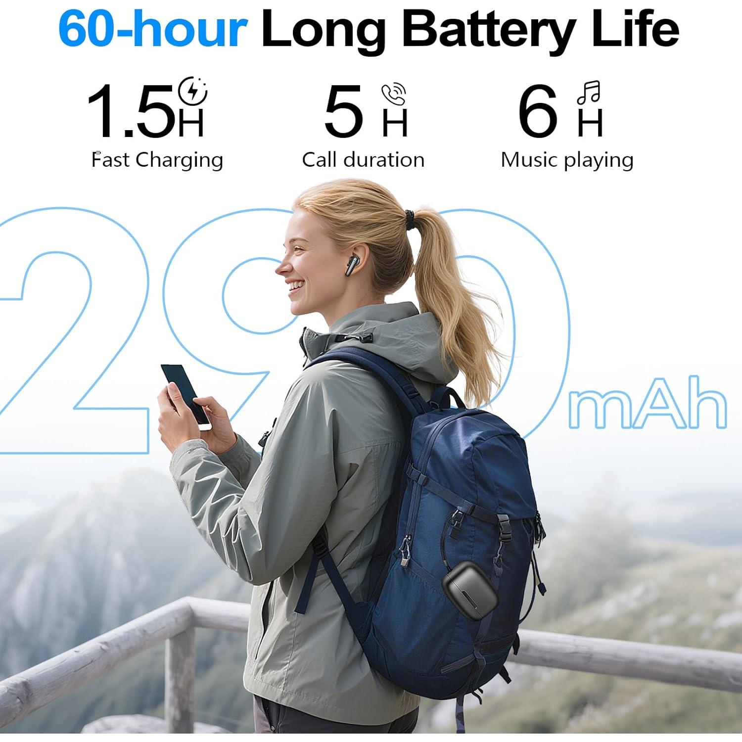 Auriculares Inalámbricos Kurdene N9i Bluetooth 5.3 60h Batería