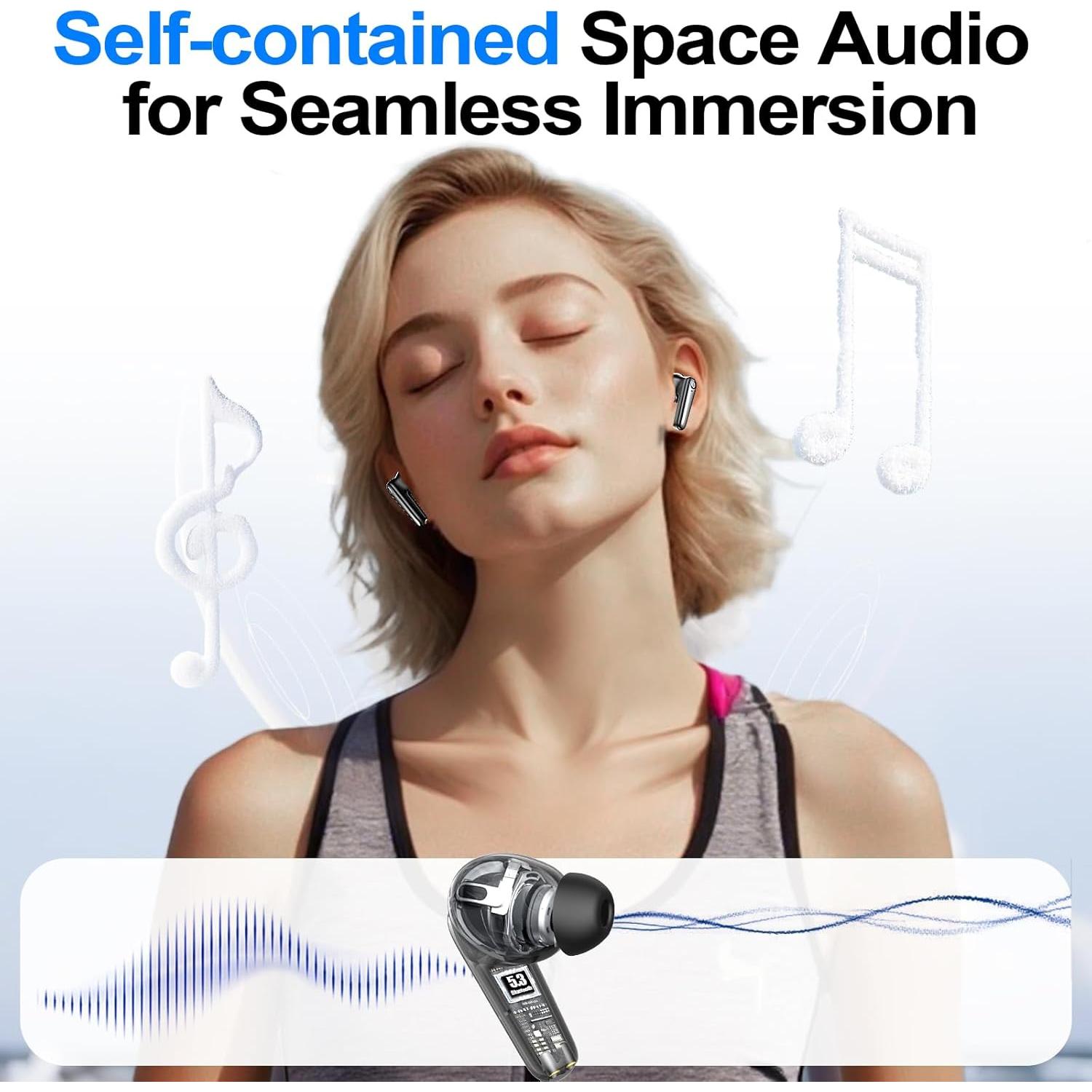 Auriculares Inalámbricos Kurdene N9i Bluetooth 5.3 60h Batería