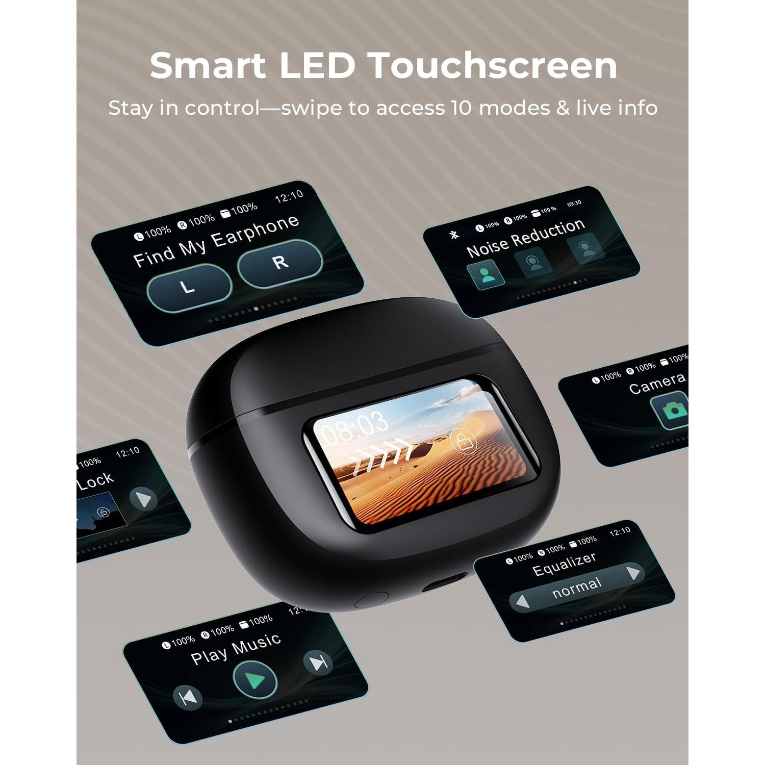 Auriculares Inalámbricos T27 Bluetooth 6.0 con ANC y Estuche Carga