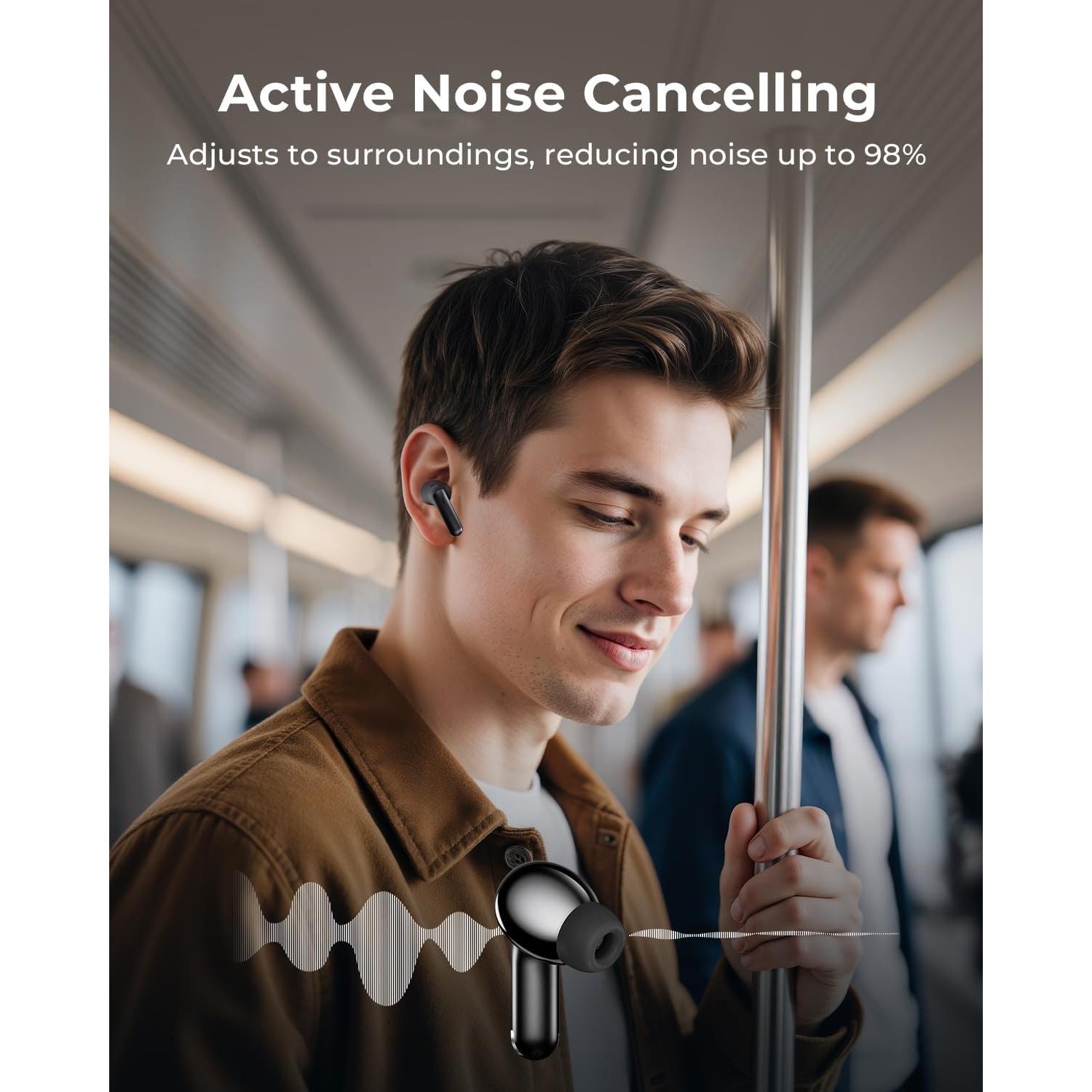 Auriculares Inalámbricos T27 Bluetooth 6.0 con ANC y Estuche Carga