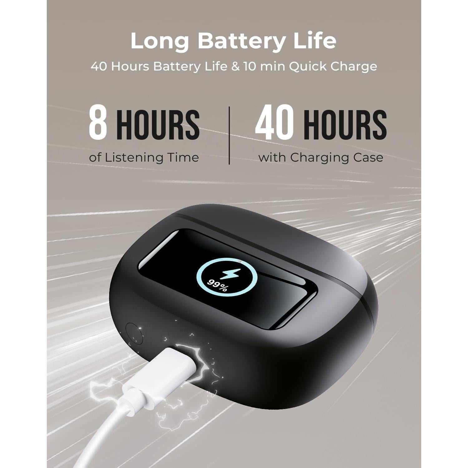 Auriculares Inalámbricos T27 Bluetooth 6.0 con ANC y Estuche Carga