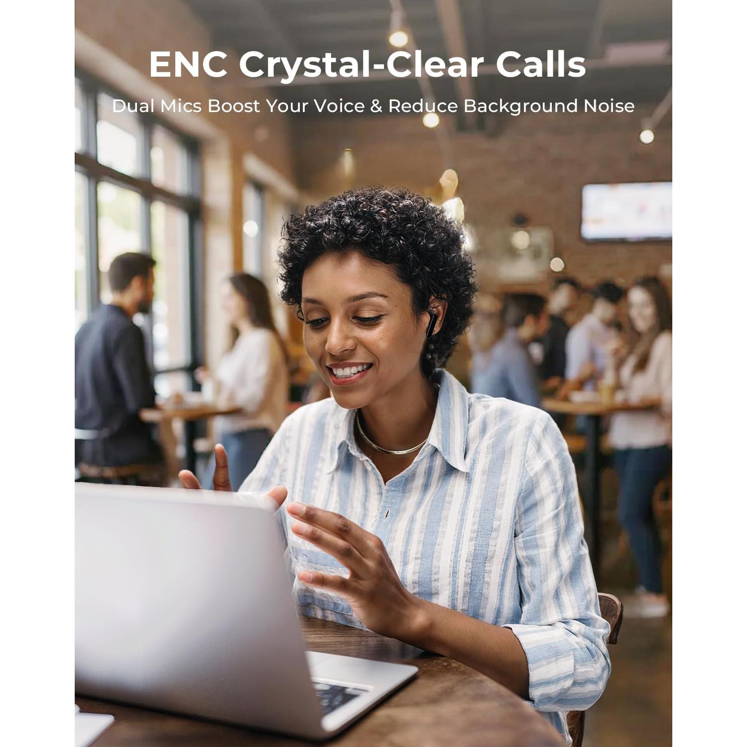 Auriculares Inalámbricos T27 Bluetooth 6.0 con ANC y Estuche Carga