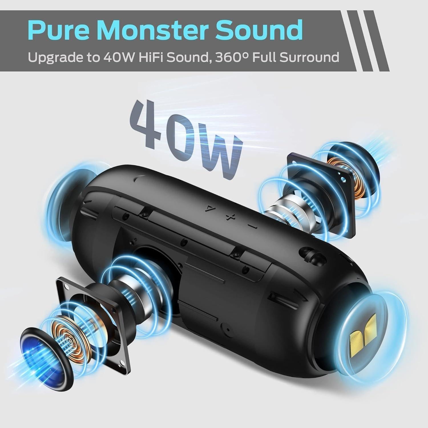 Altavoz Bluetooth Monster S320 40W Inalámbrico Impermeable IPX7