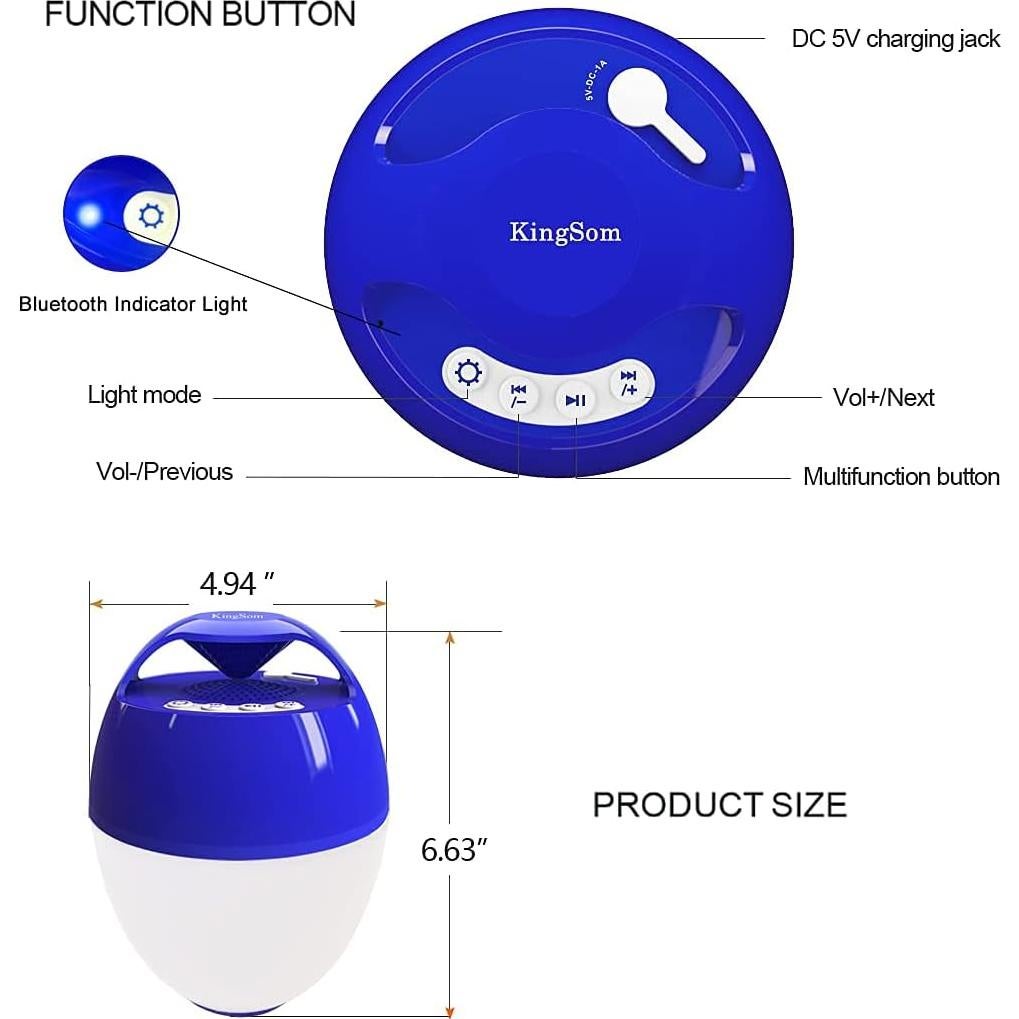 Altavoz Flotante Bluetooth KingSom CT602 IP68 6W Colorido