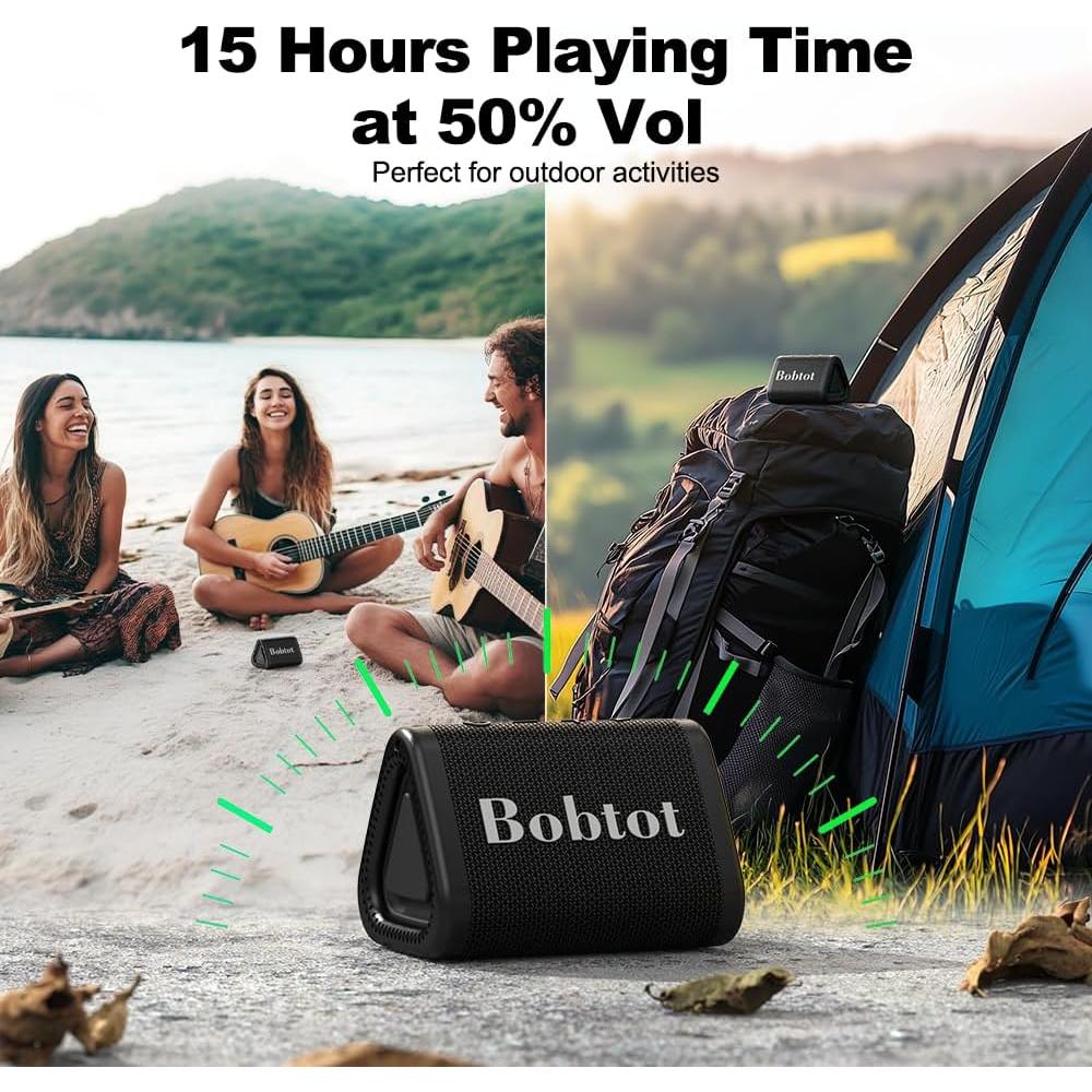 Altavoz Bluetooth Portátil Bobtot ET2240 IPX7 15H Sonido Estéreo