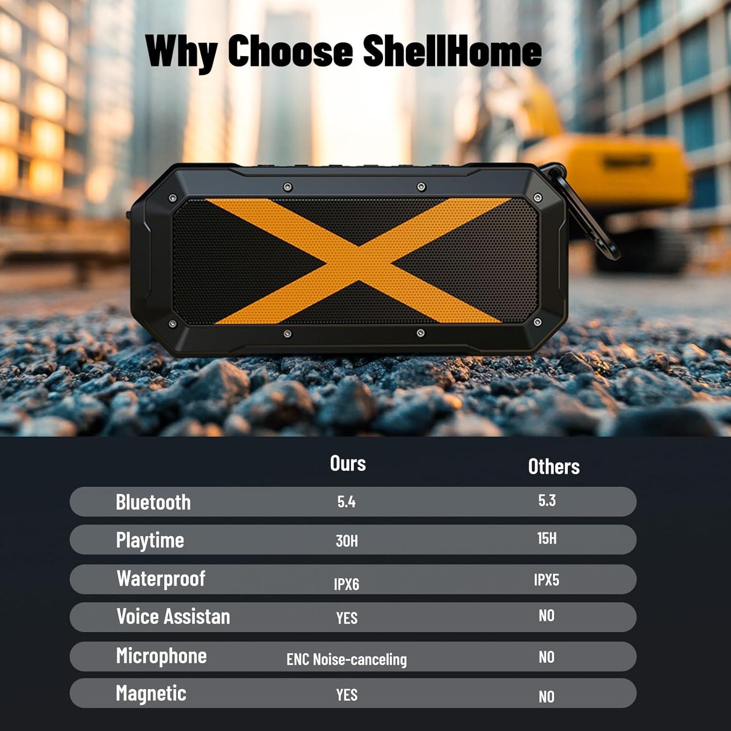 Altavoz Bluetooth Shellhome SP-003 Magnético 30H Resistente Agua