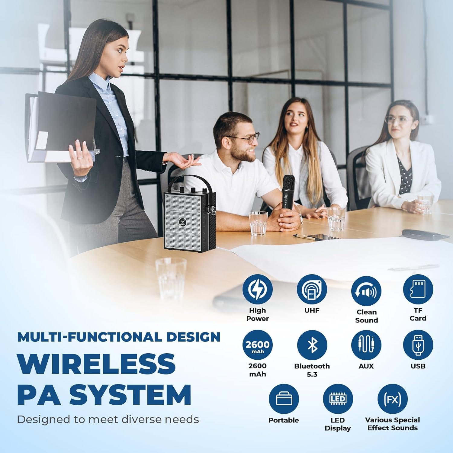 Amplificador de Voz Inalámbrico SANMIC S98 Pro 40W Bluetooth