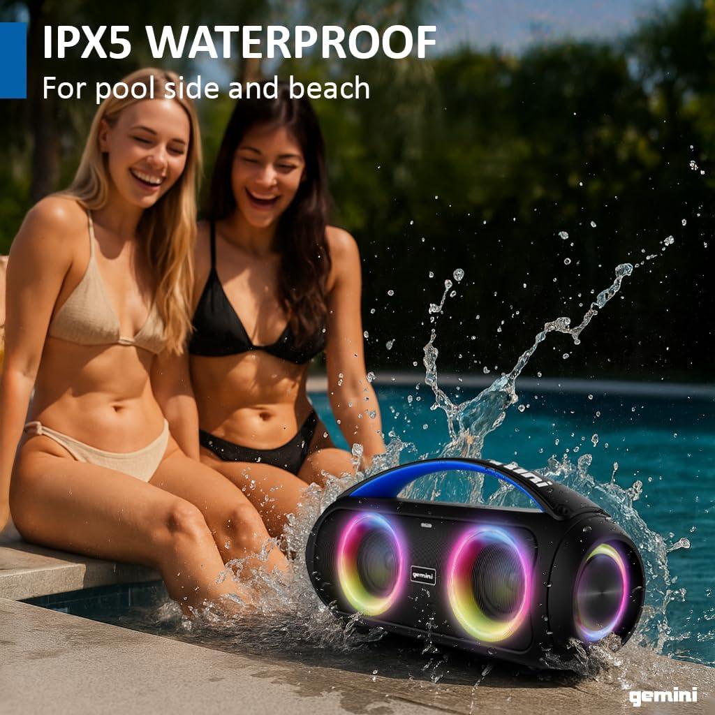 Altavoz Boombox Bluetooth Gemini GGO-230L 50W con LED y FM
