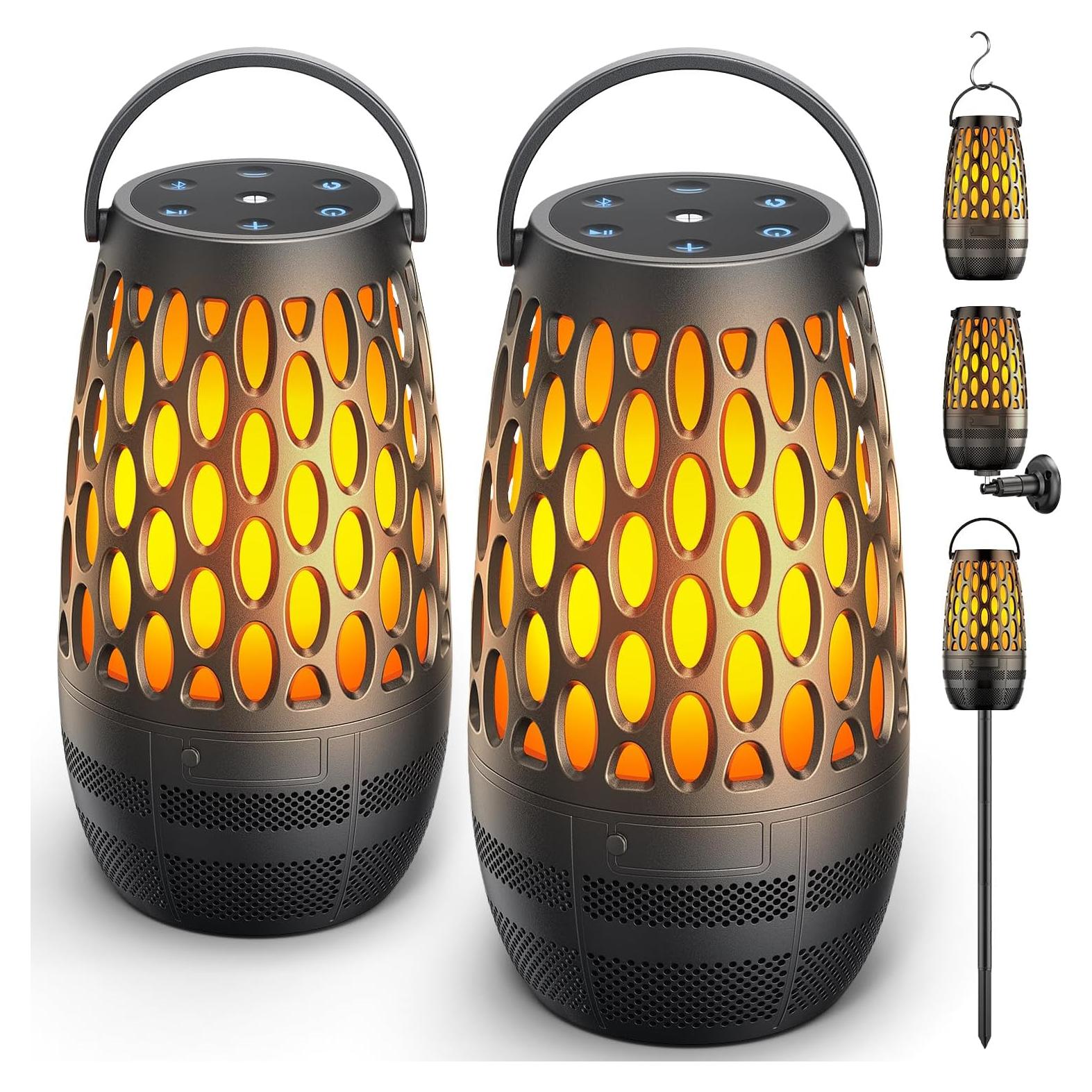 Altavoces Bluetooth HESONTEC IPX6 con Luz de Llama 2 en 1
