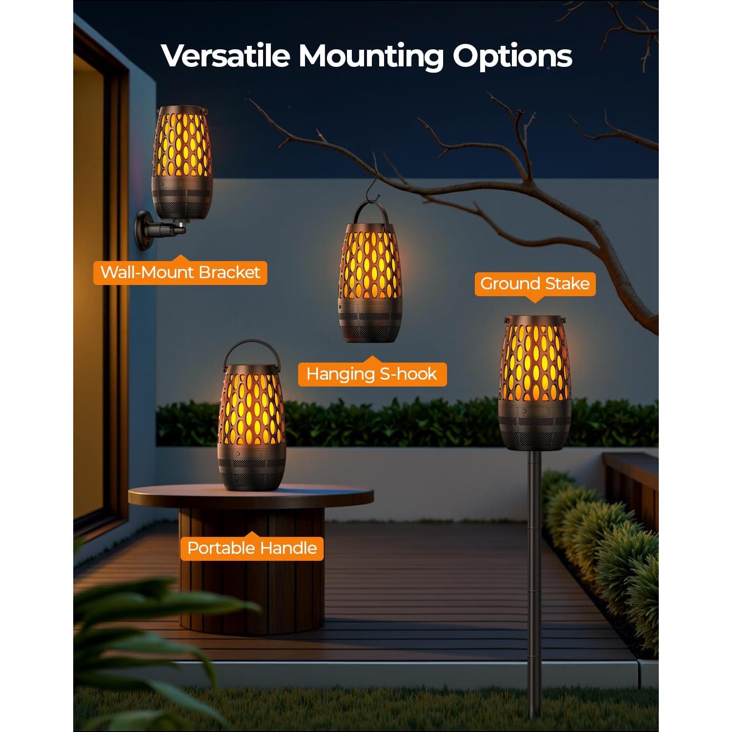 Altavoces Bluetooth HESONTEC IPX6 con Luz de Llama 2 en 1