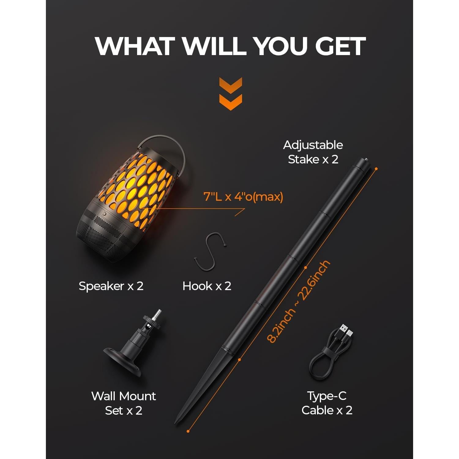 Altavoces Bluetooth HESONTEC IPX6 con Luz de Llama 2 en 1