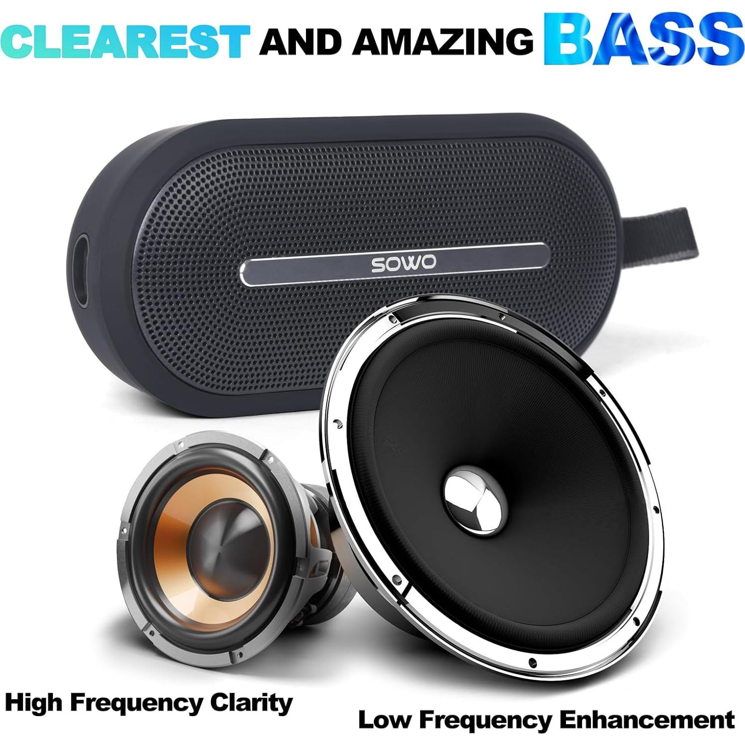 Altavoz Bluetooth Portátil SOWO 40W Impermeable IP67 Negro