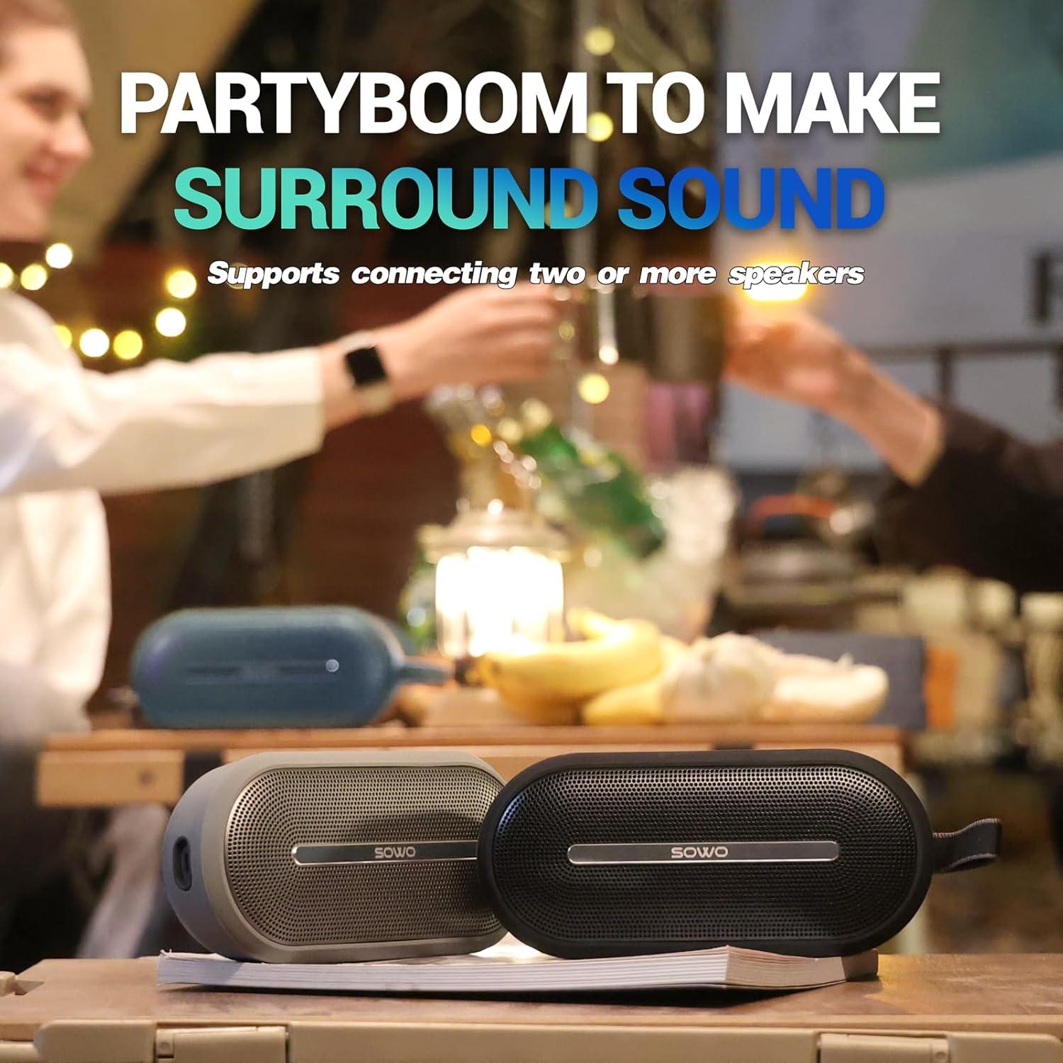 Altavoz Bluetooth Portátil SOWO 40W Impermeable IP67 Negro