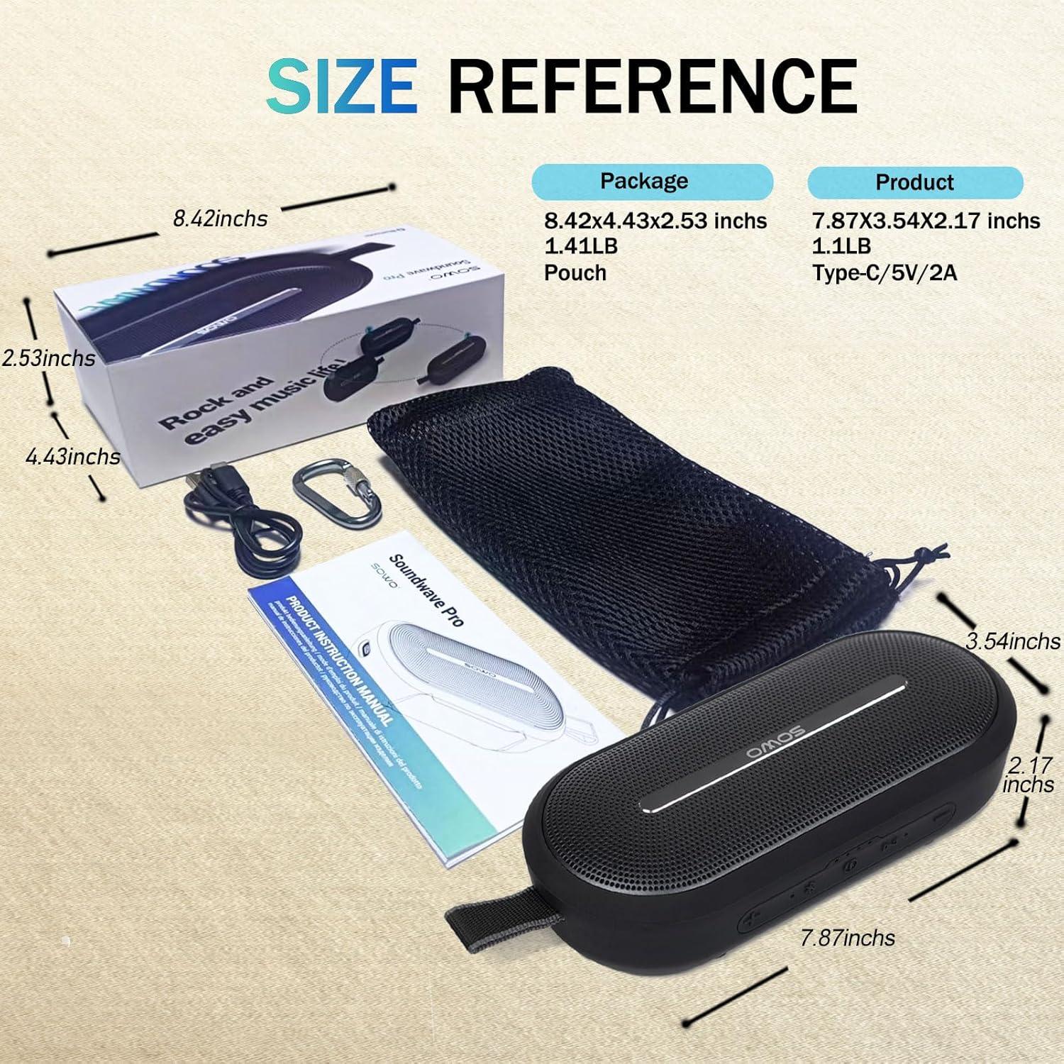 Altavoz Bluetooth Portátil SOWO 40W Impermeable IP67 Negro