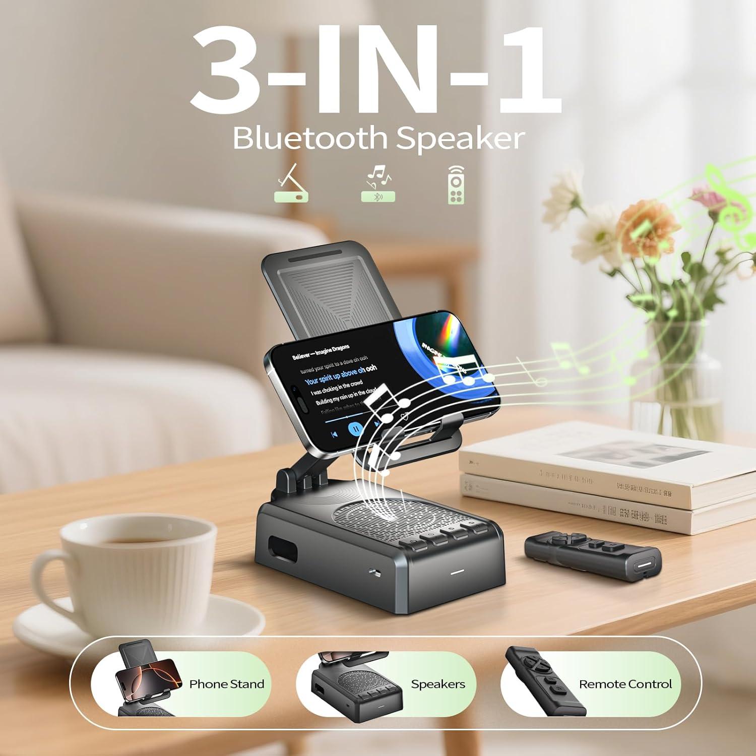 Soporte Plegable para Teléfono con Altavoz Bluetooth HOIFA YK01