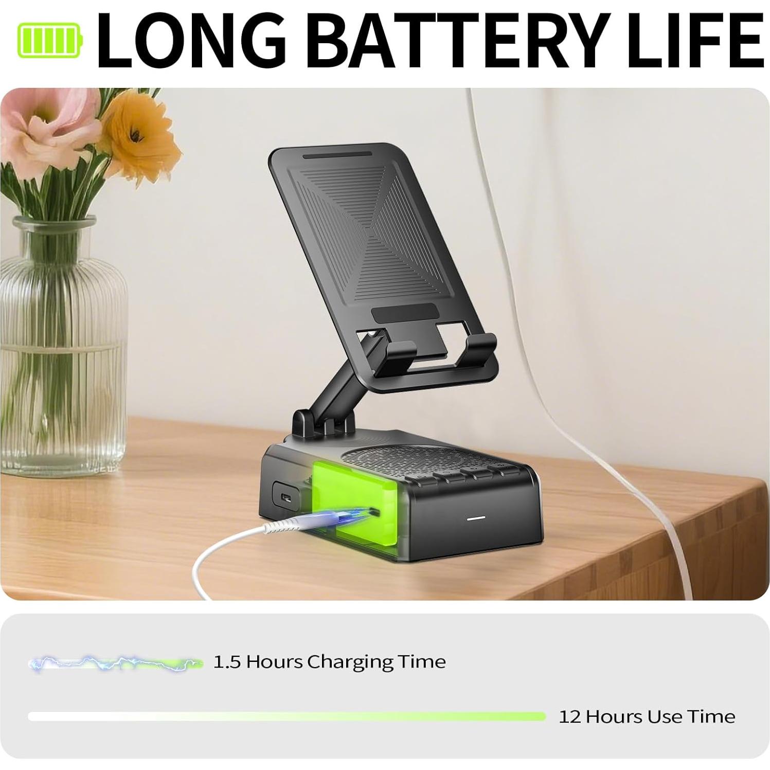 Soporte Plegable para Teléfono con Altavoz Bluetooth HOIFA YK01