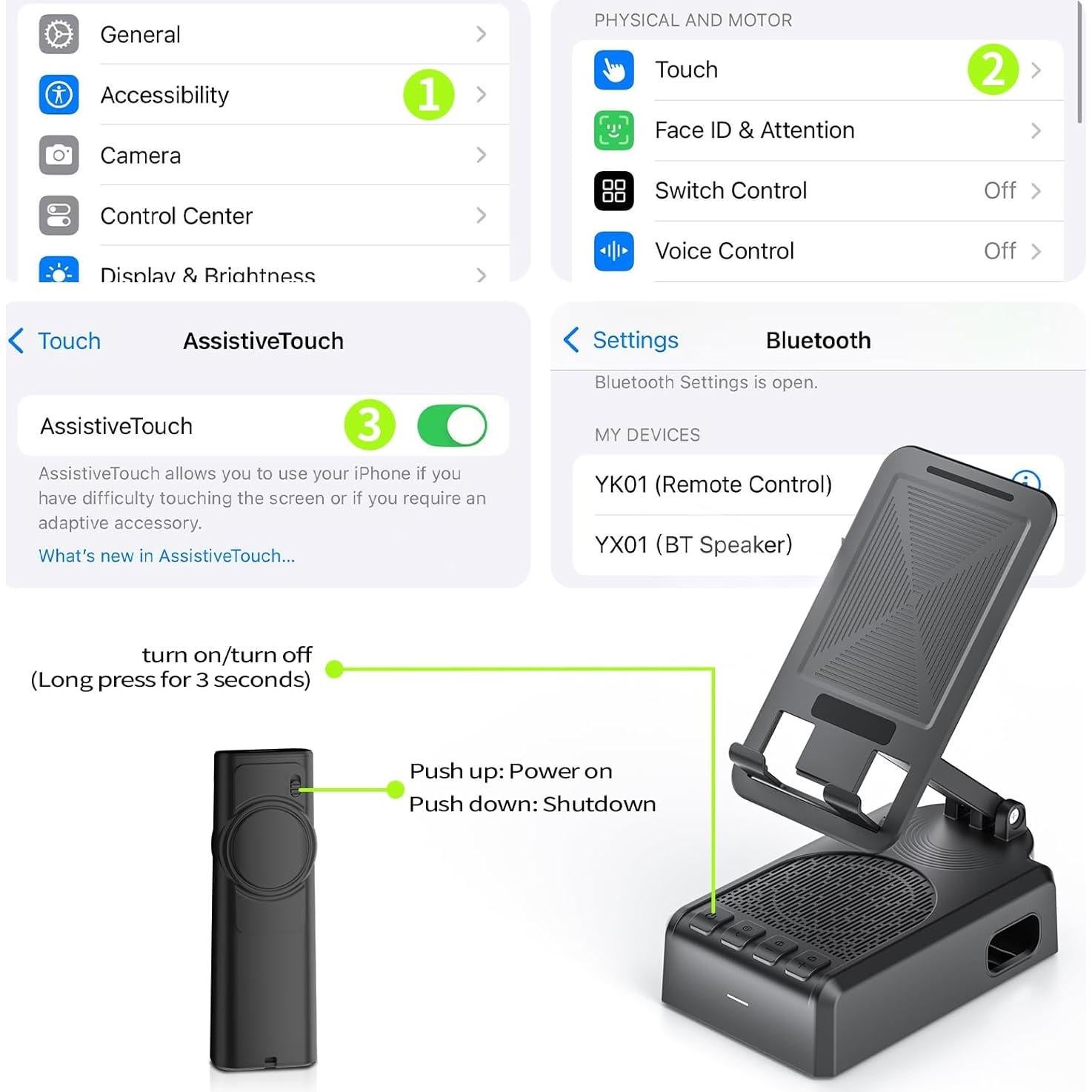 Soporte Plegable para Teléfono con Altavoz Bluetooth HOIFA YK01