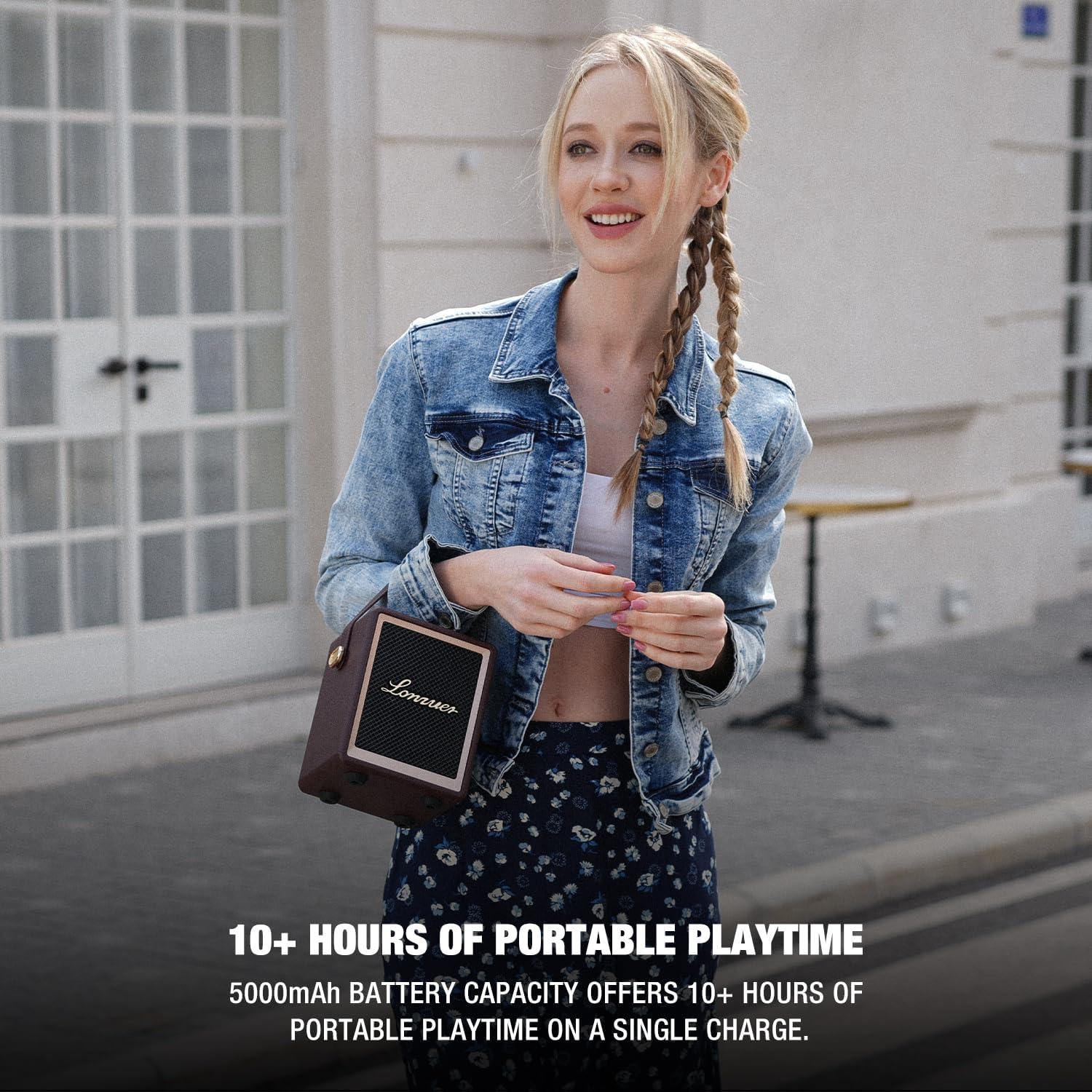 Altavoz Portátil Bluetooth Lonzuer Action 5000mAh Madera