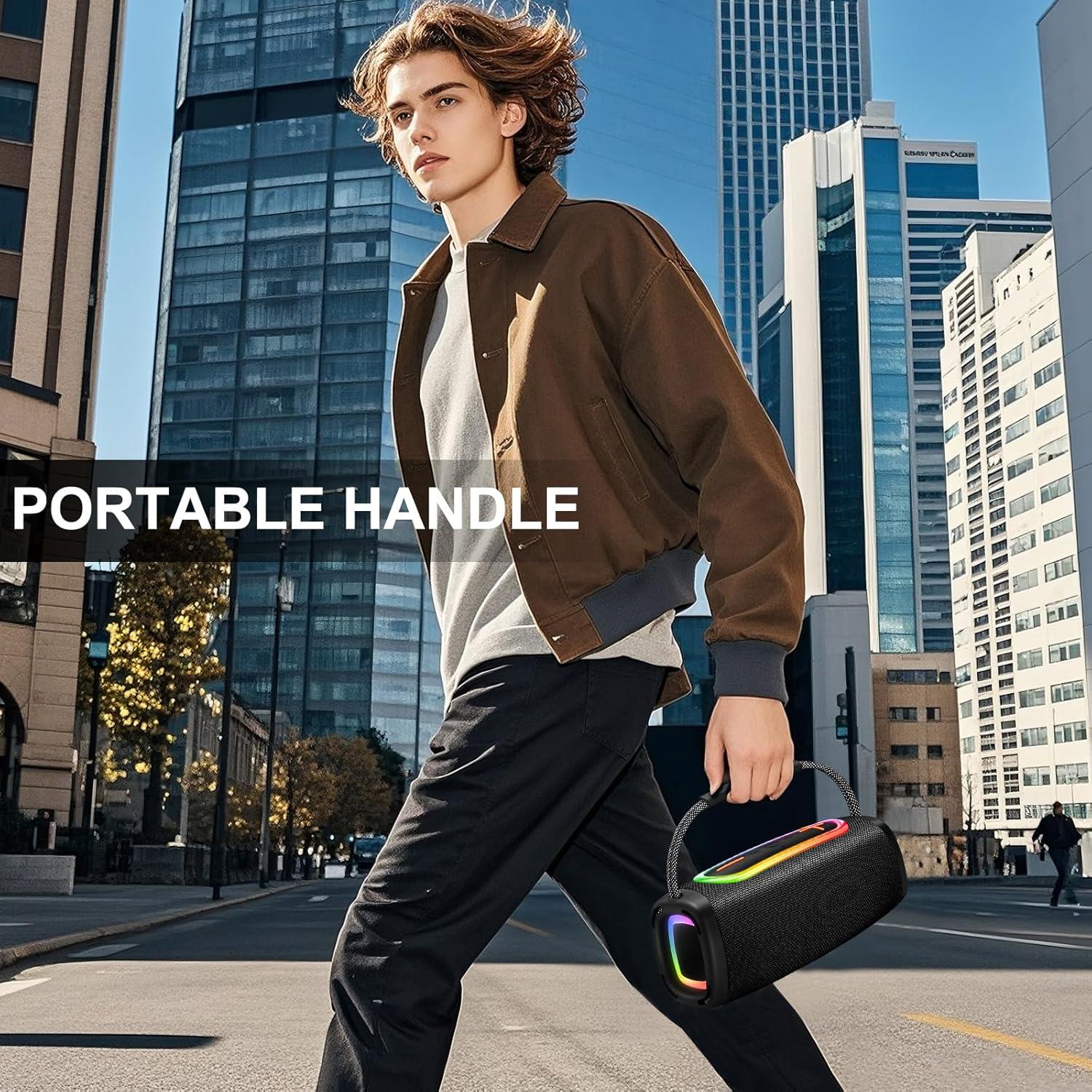 Altavoz Bluetooth Matast A6 24W Impermeable IP6 66mm RGB