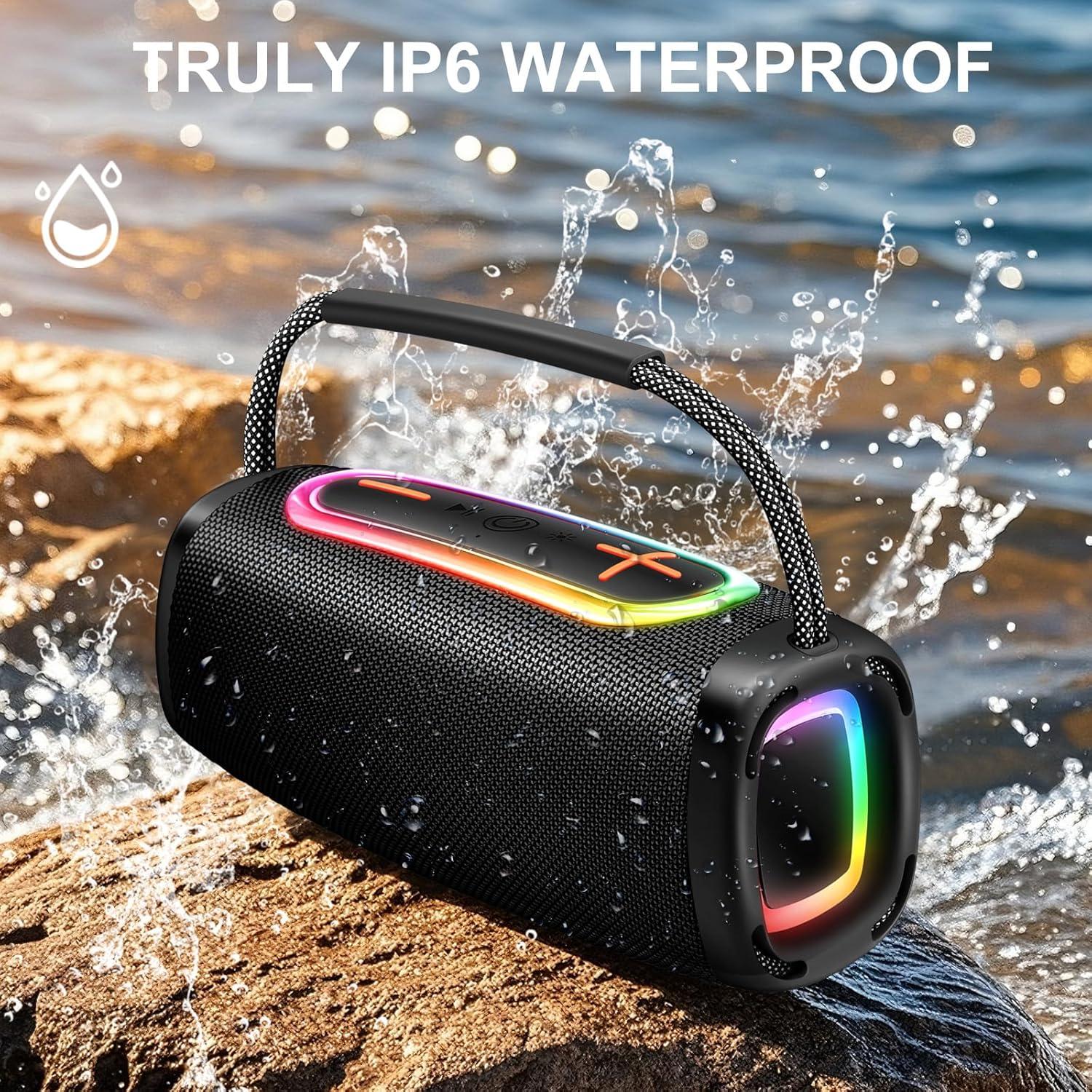 Altavoz Bluetooth Matast A6 24W Impermeable IP6 66mm RGB