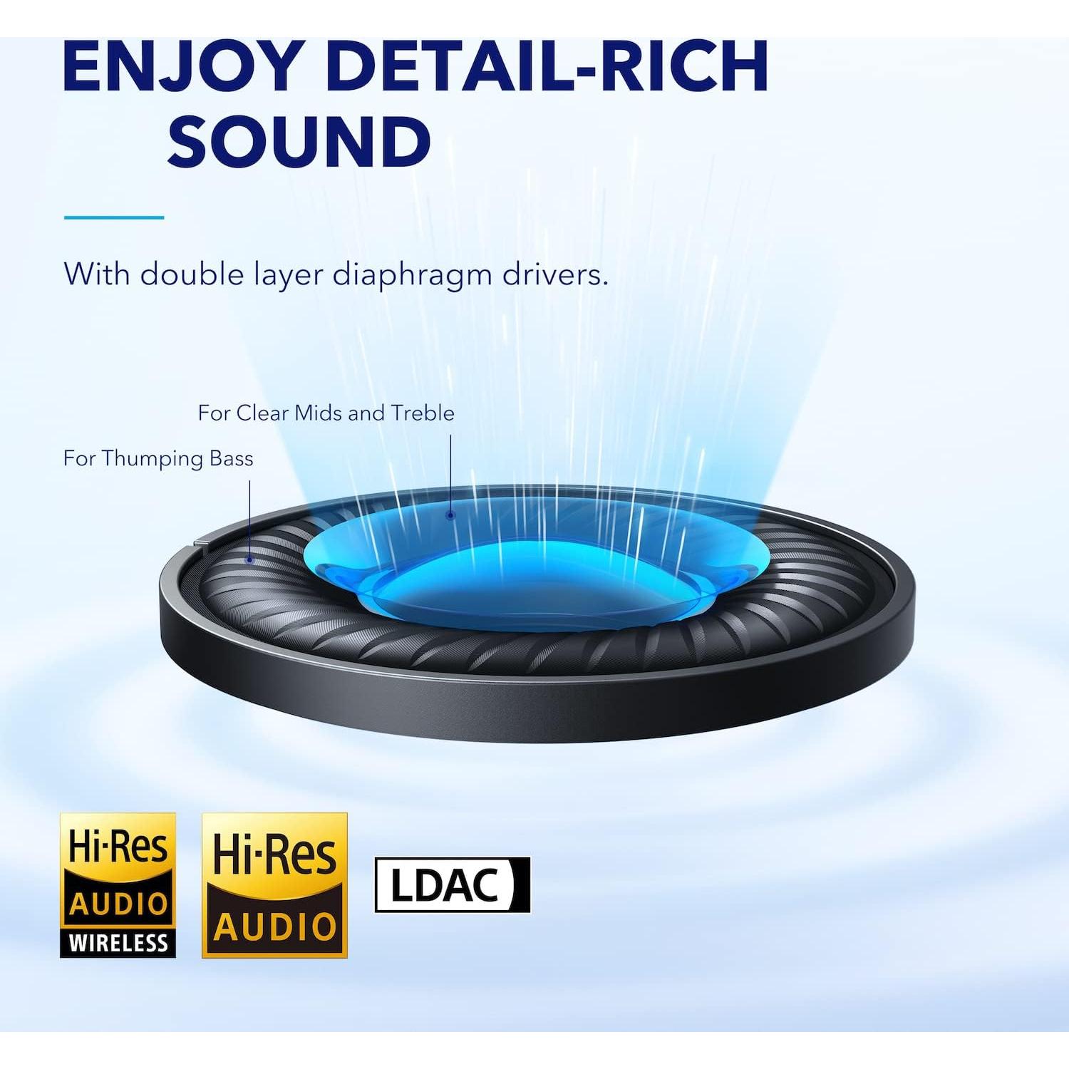 Auriculares Inalámbricos Anker Space Q45 con ANC 50H Azul