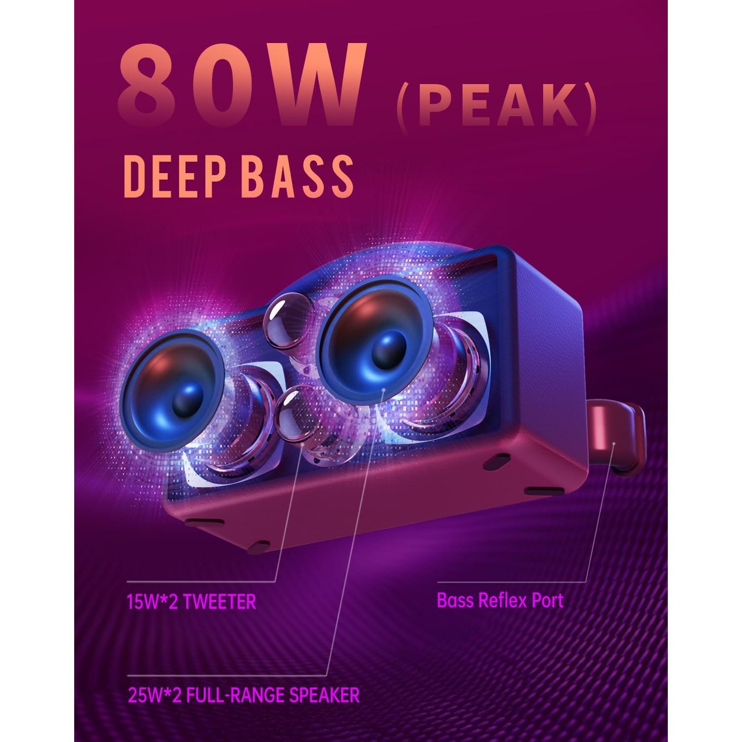 Altavoz Bluetooth DINDIN-007 80W 20H Madera Negro TWS