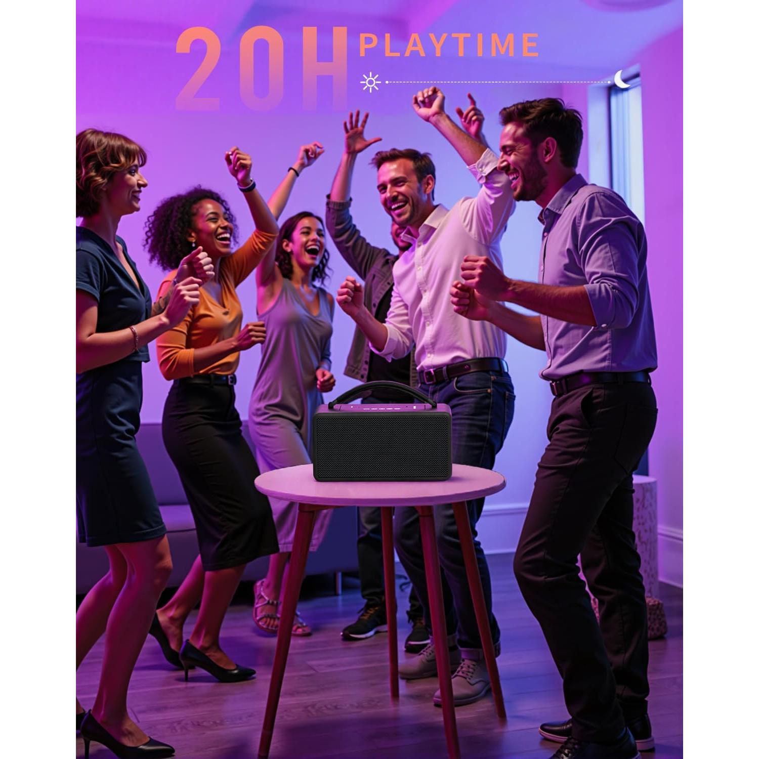 Altavoz Bluetooth DINDIN-007 80W 20H Madera Negro TWS