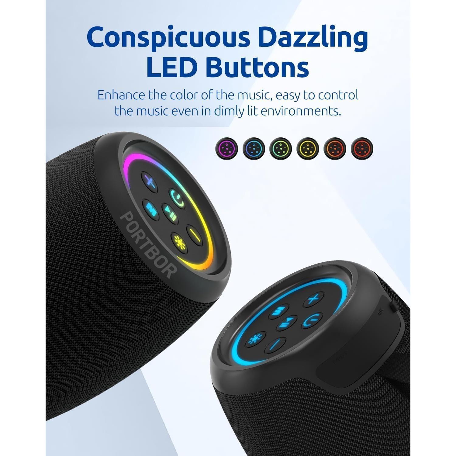 Altavoz Bluetooth PORTBOR Inalámbrico Impermeable 15H