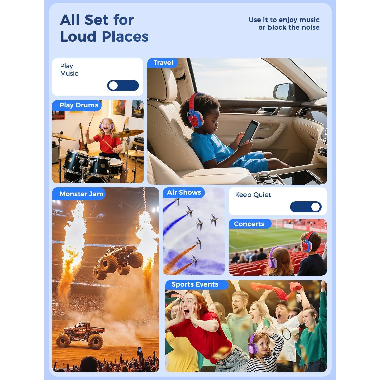 Auriculares iClever con Cancelación de Ruido para Niños - Bluetooth 60H