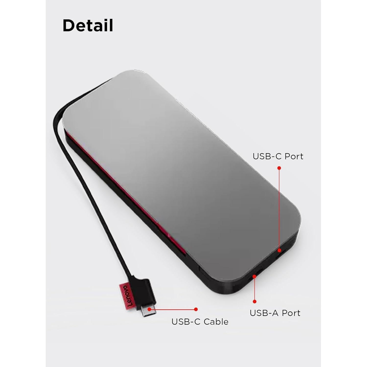 Banco de energía portátil Lenovo Go USB-C 20000 mAh 65W
