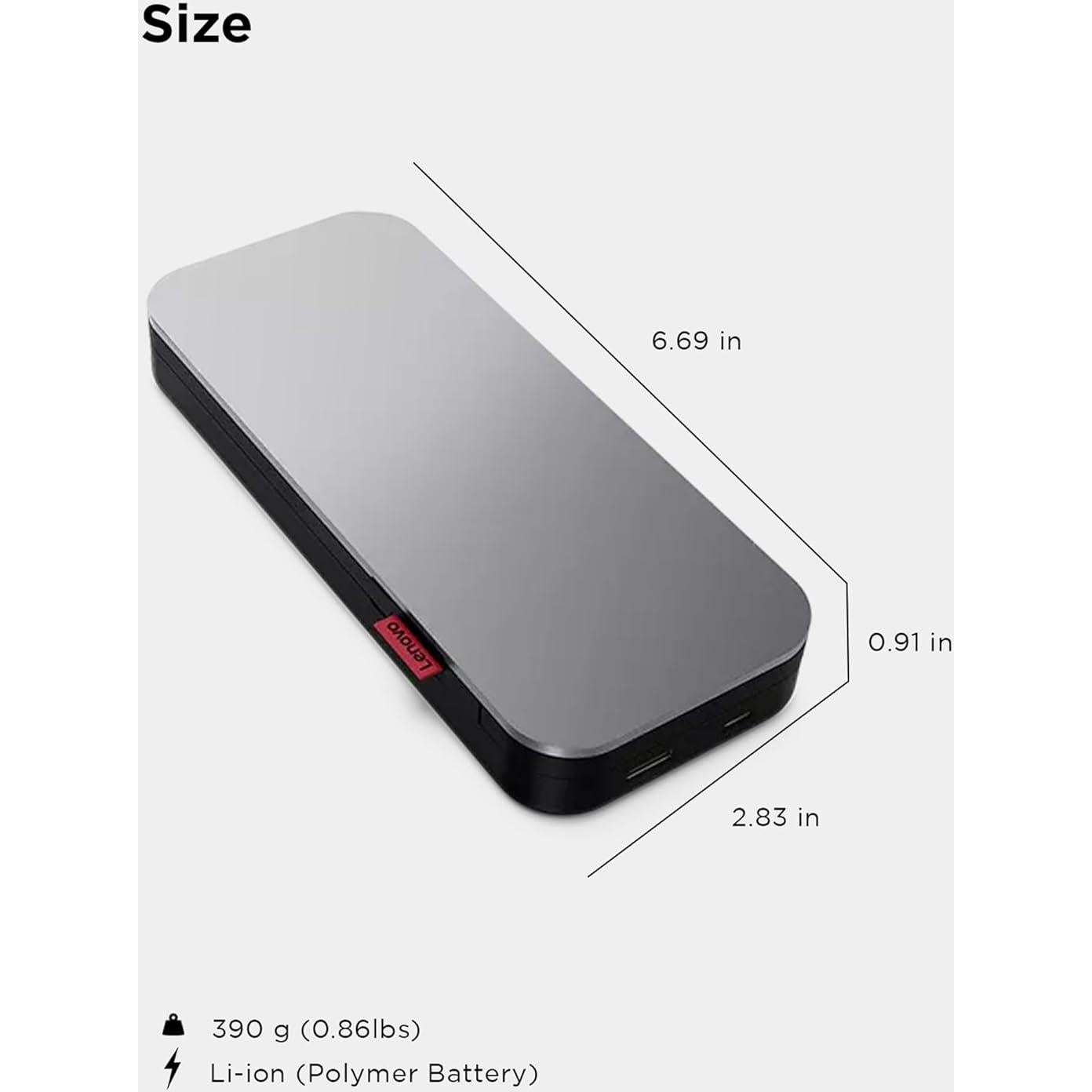 Banco de energía portátil Lenovo Go USB-C 20000 mAh 65W