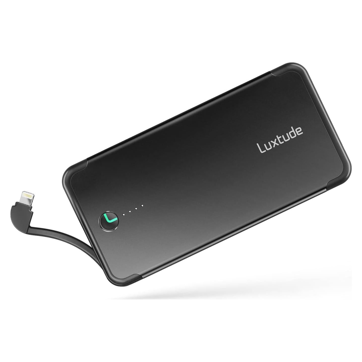 Cargador Portátil Luxtude 10000mAh con Cable Lightning Integrado
