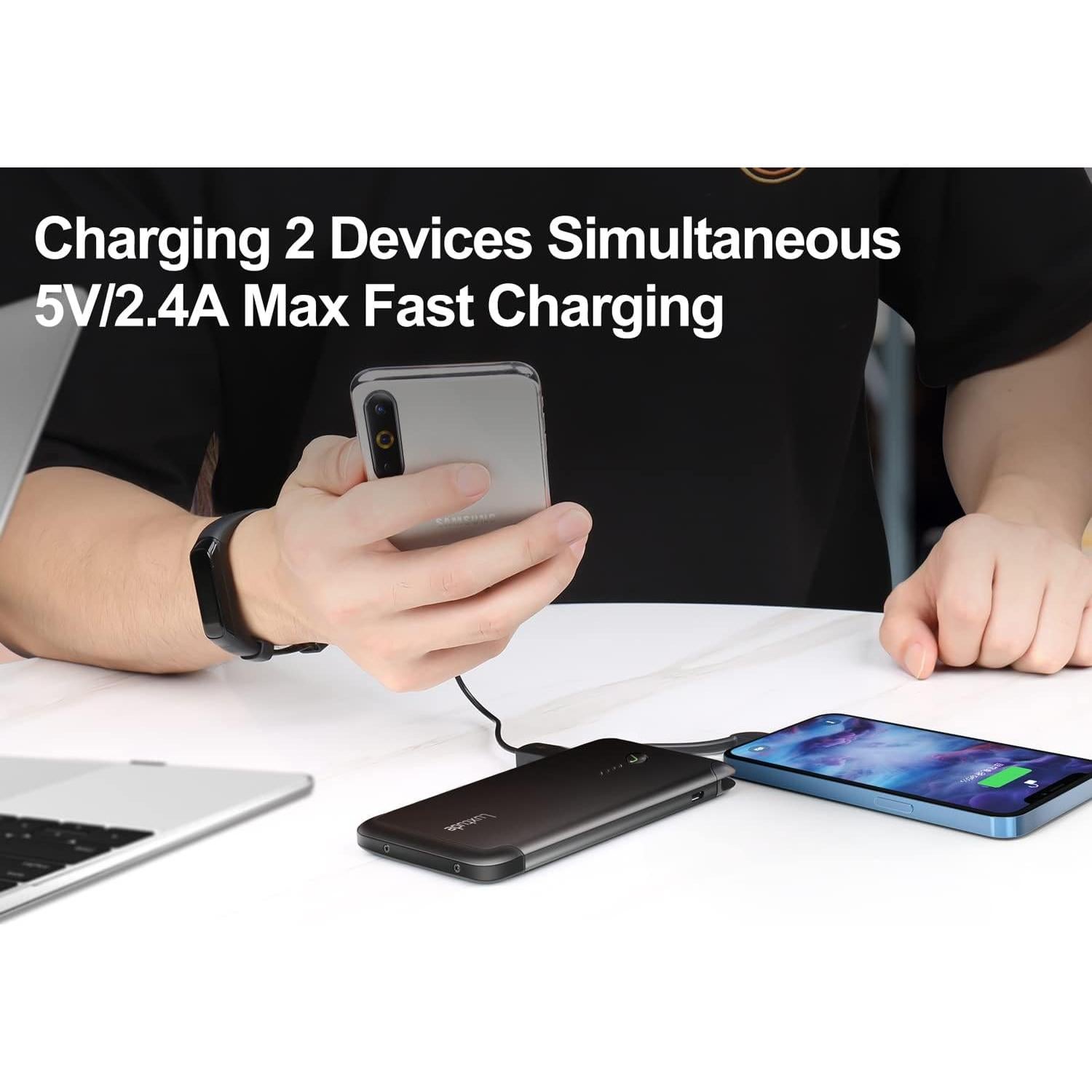 Cargador Portátil Luxtude 10000mAh con Cable Lightning Integrado