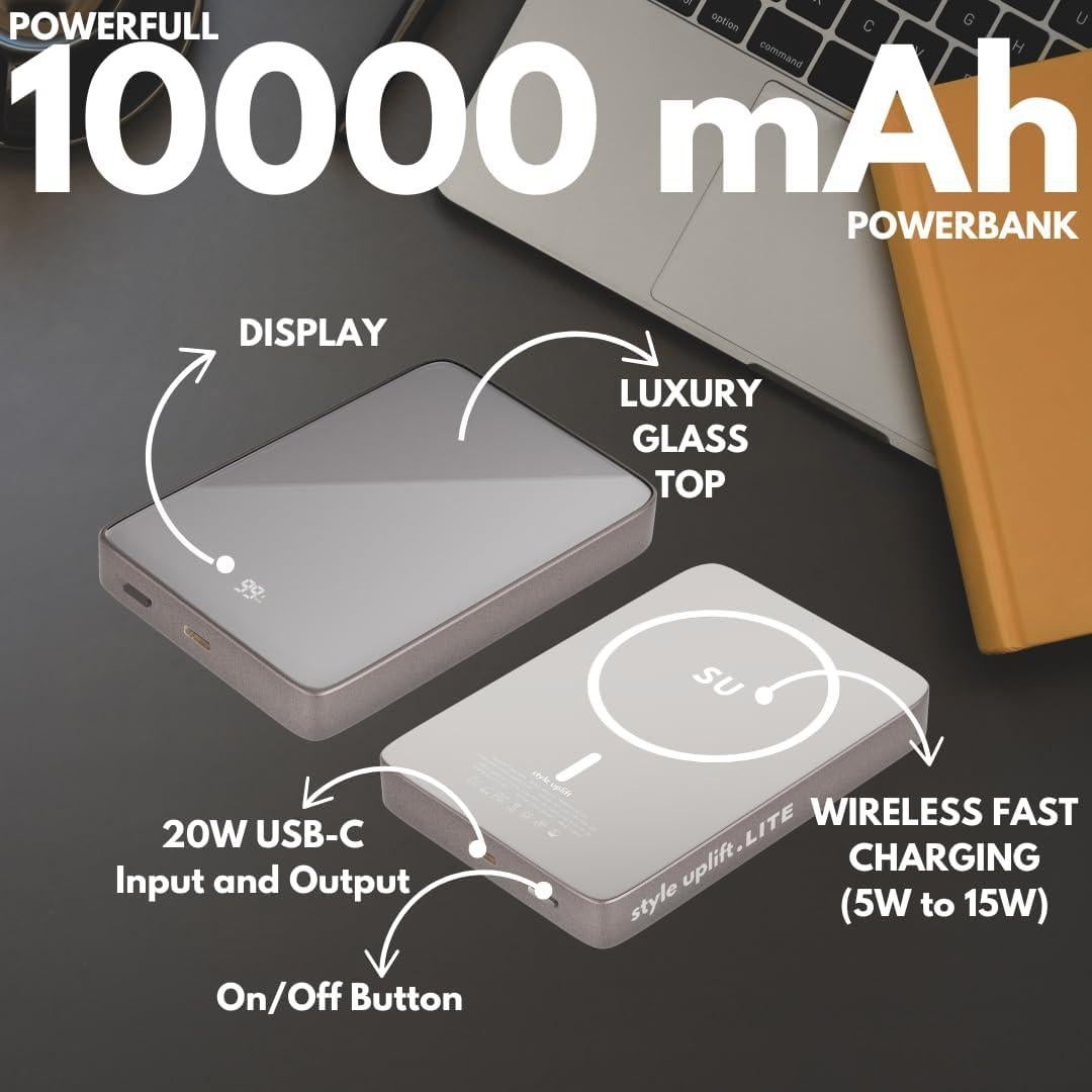 Batería Externa Magnética 10000mAh SU Lite, Carga Rápida 20W