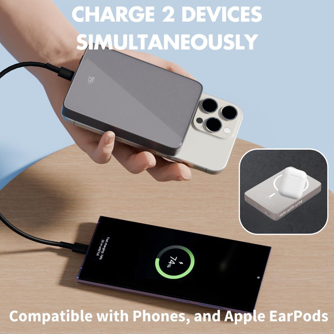 Batería Externa Magnética 10000mAh SU Lite, Carga Rápida 20W