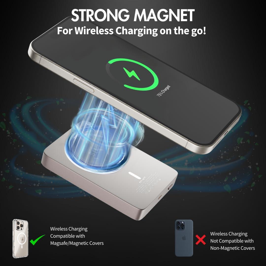 Batería Externa Magnética 10000mAh SU Lite, Carga Rápida 20W