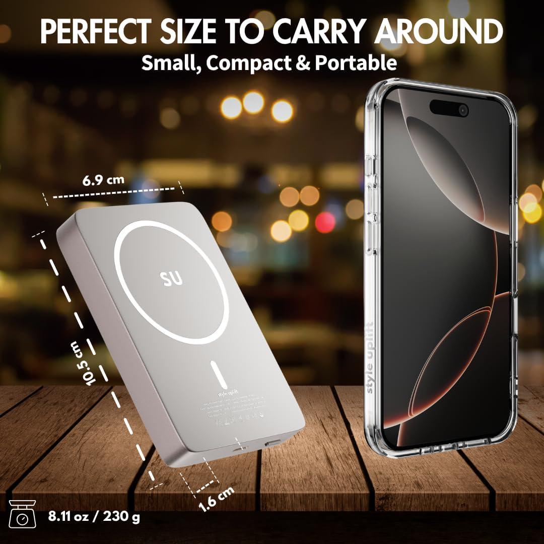 Batería Externa Magnética 10000mAh SU Lite, Carga Rápida 20W