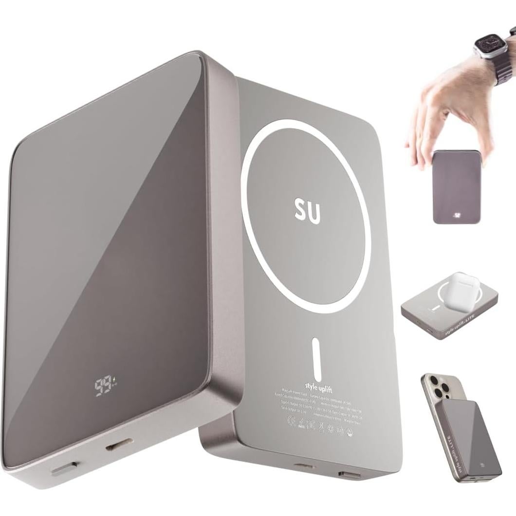 Batería Externa Magnética 10000mAh SU Lite, Carga Rápida 20W