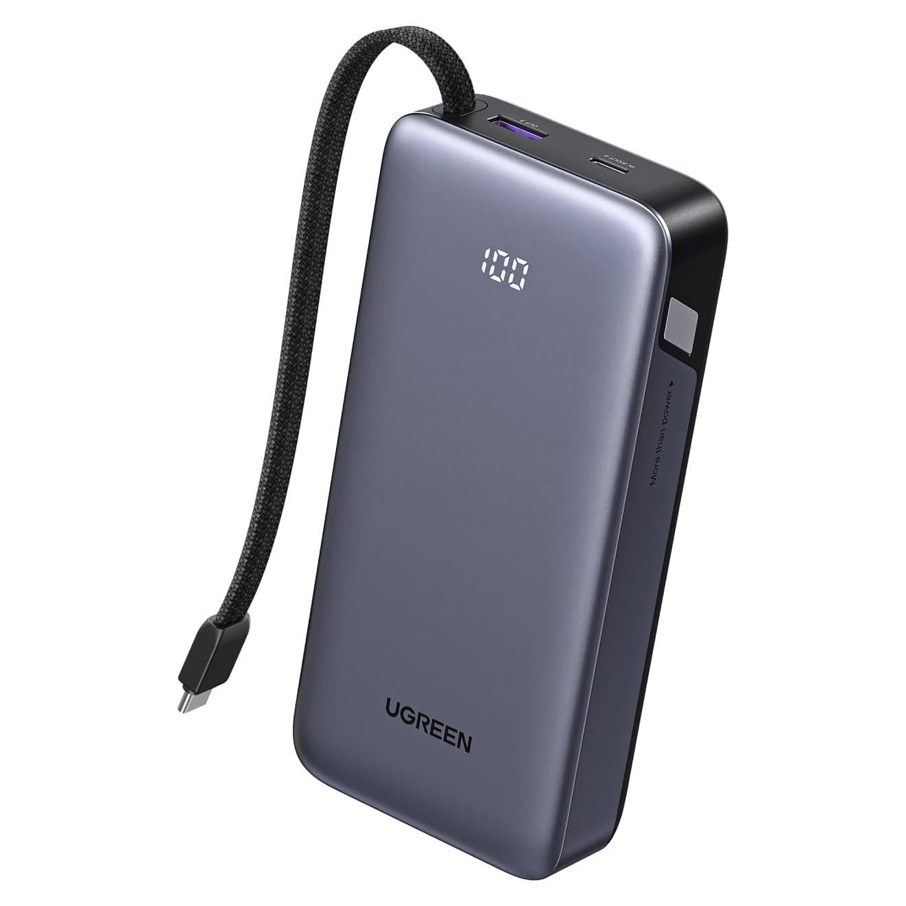 Power Bank UGREEN 20000mAh 45W Carga Rápida USB-C 3 Puertos