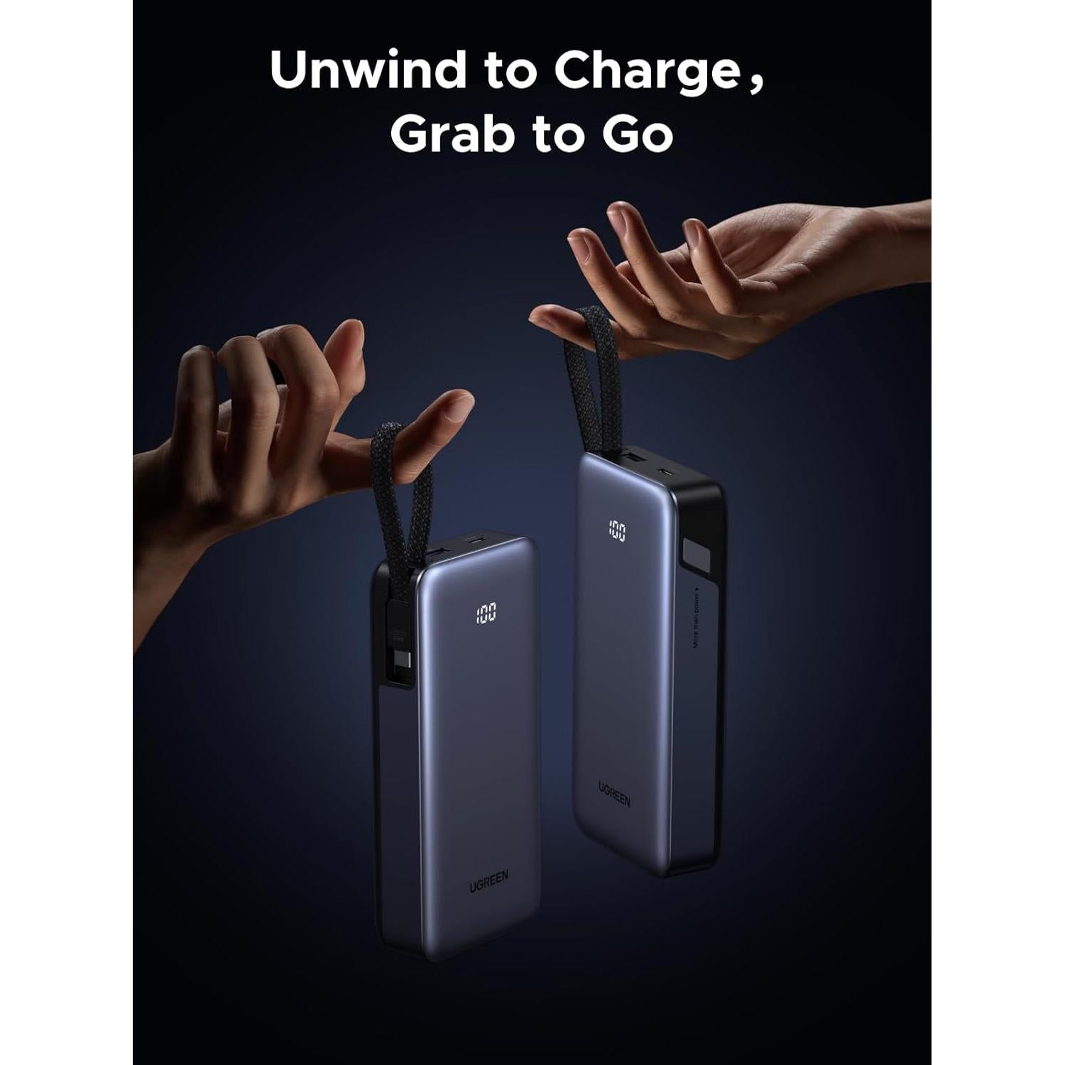 Power Bank UGREEN 20000mAh 45W Carga Rápida USB-C 3 Puertos