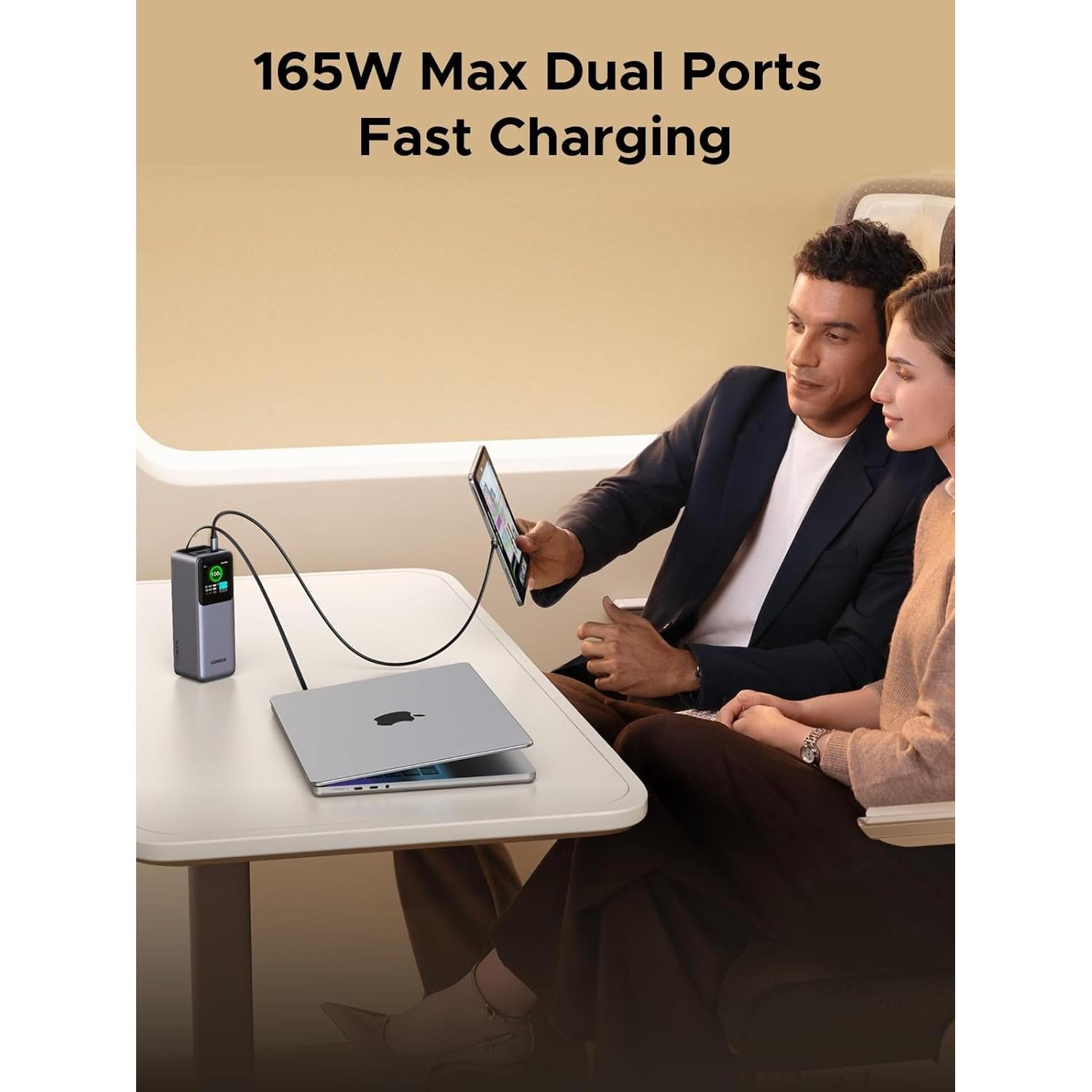 Power Bank UGREEN 20000mAh 165W con Cable USB-C Integrado